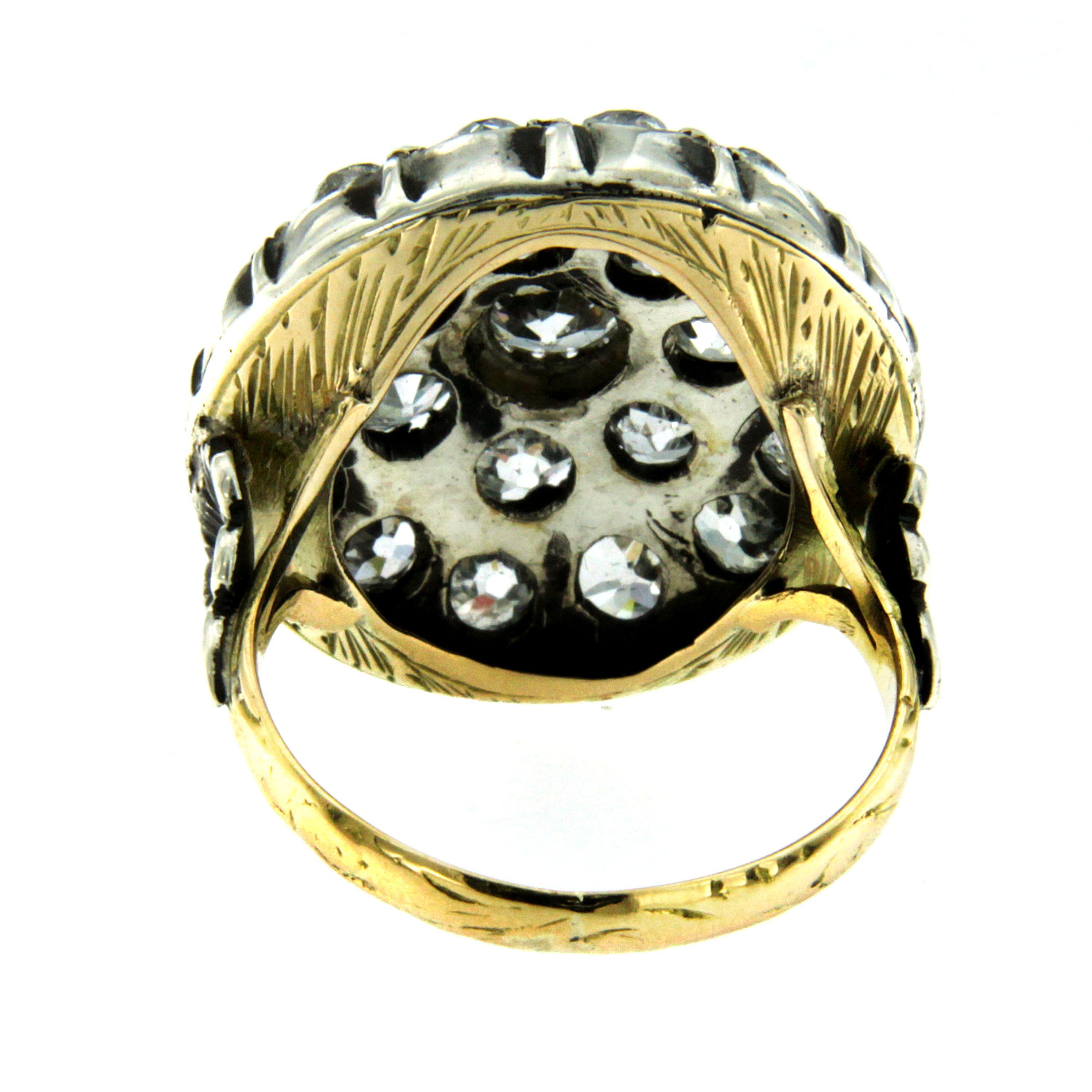 Women's Diamond Gold Cluster Ring