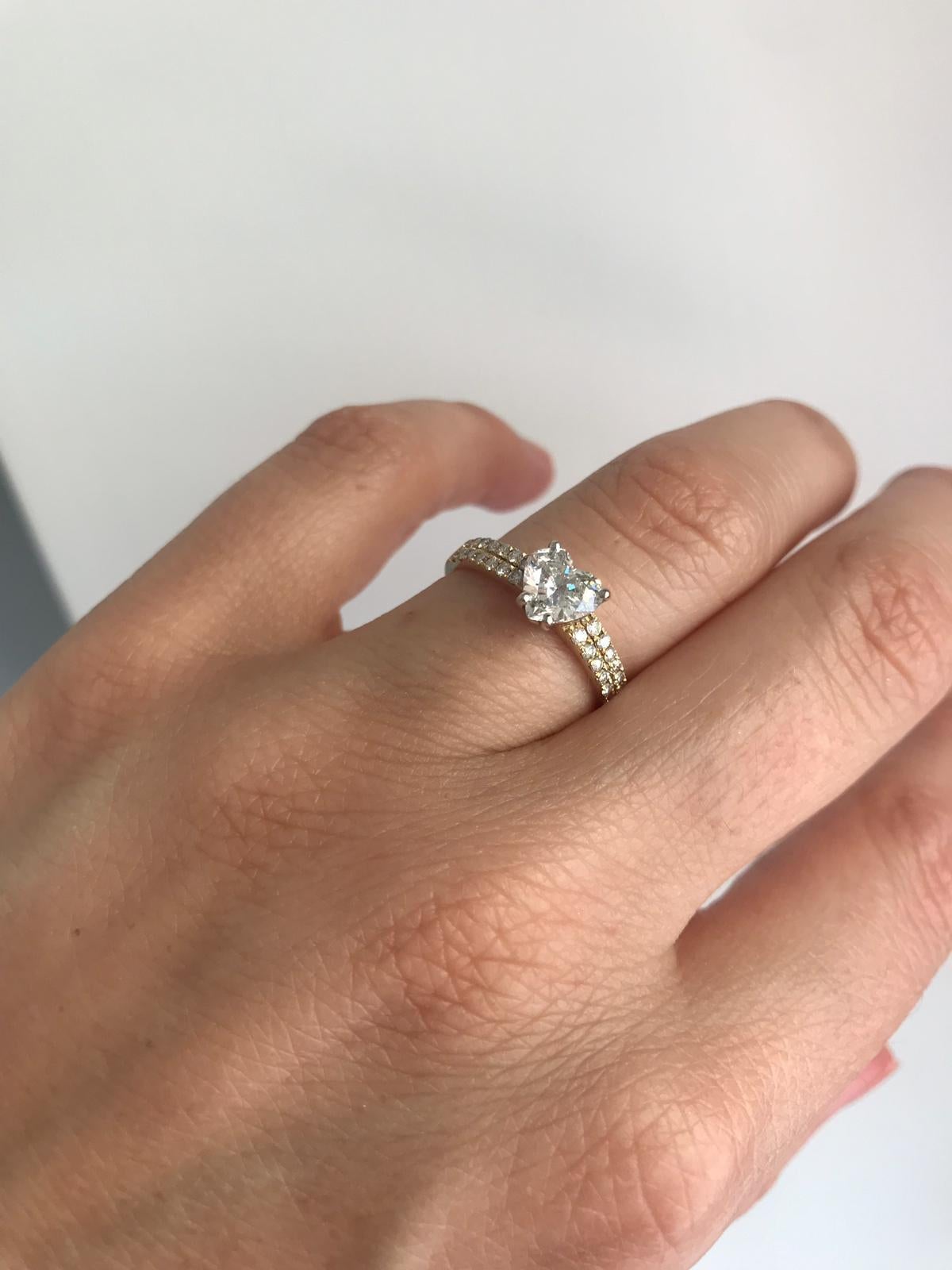 Women's or Men's GIA Certified 0.70 Carat Heart Shaped Diamond Engagement Ring