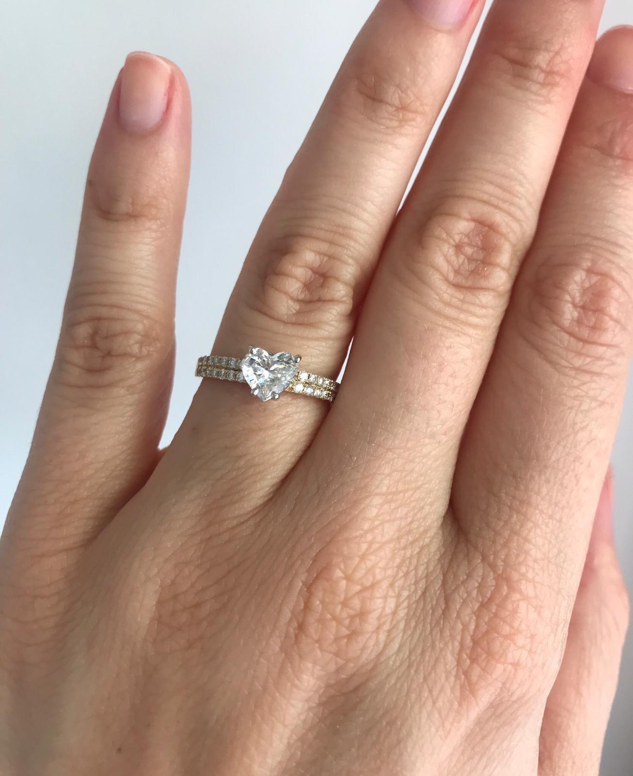 GIA Certified 0.70 Carat Heart Shaped Diamond Engagement Ring 1