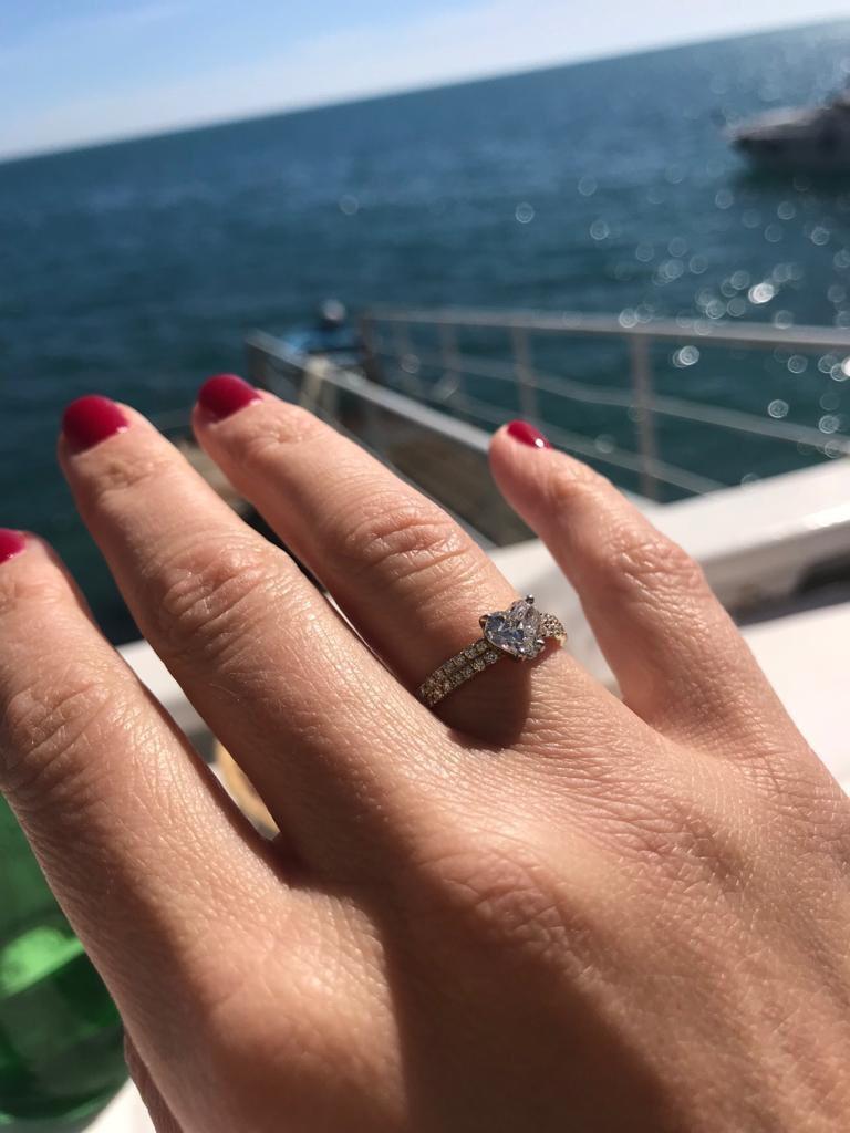 GIA Certified 0.70 Carat Heart Shaped Diamond Engagement Ring 3