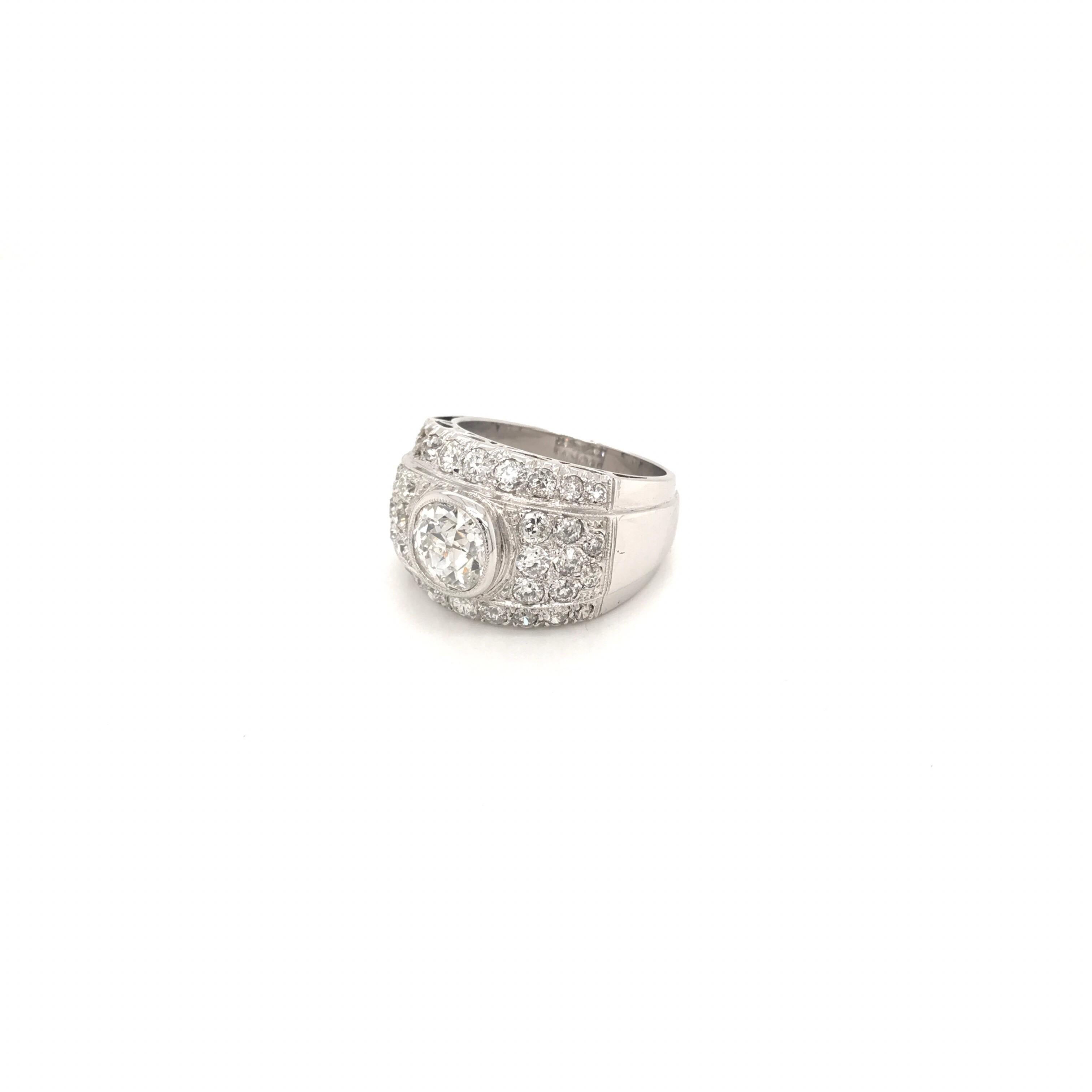 1950s Diamond 4.30 Carat Gold Ring 6