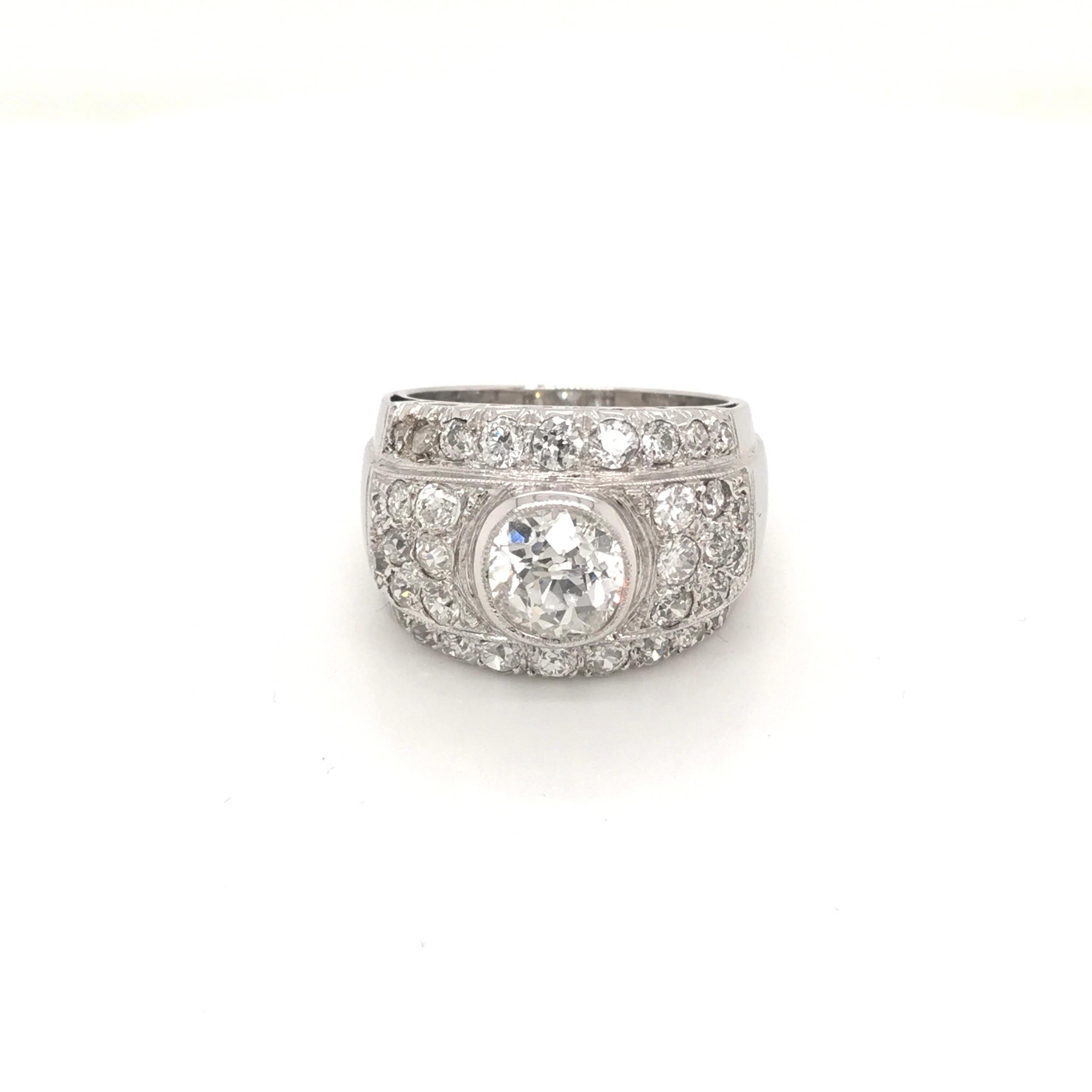 1950s Diamond 4.30 Carat Gold Ring 9