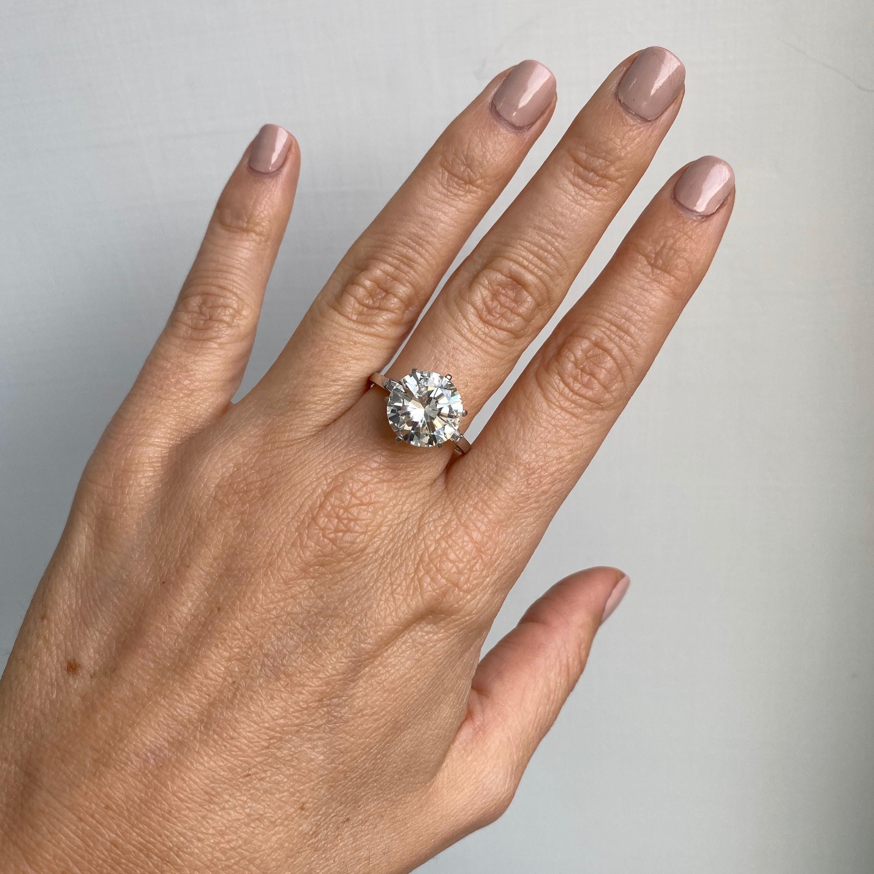GIA Certified 5.87 Carat Round Brilliant Diamond Engagement Ring 12