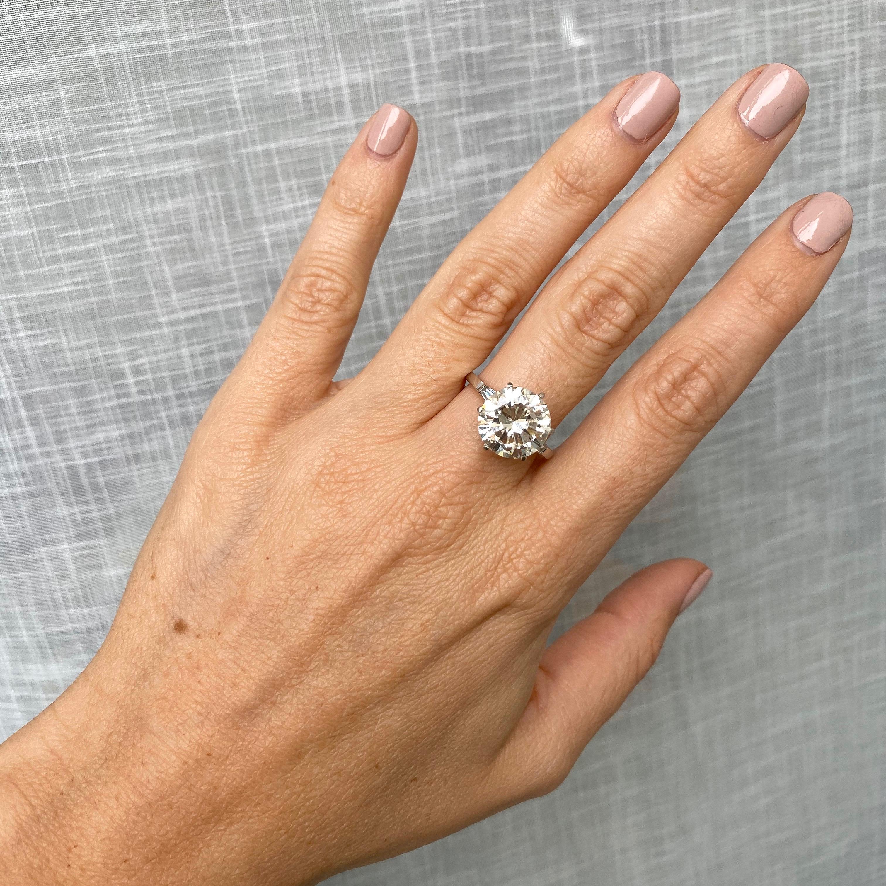 GIA Certified 5.87 Carat Round Brilliant Diamond Engagement Ring 11