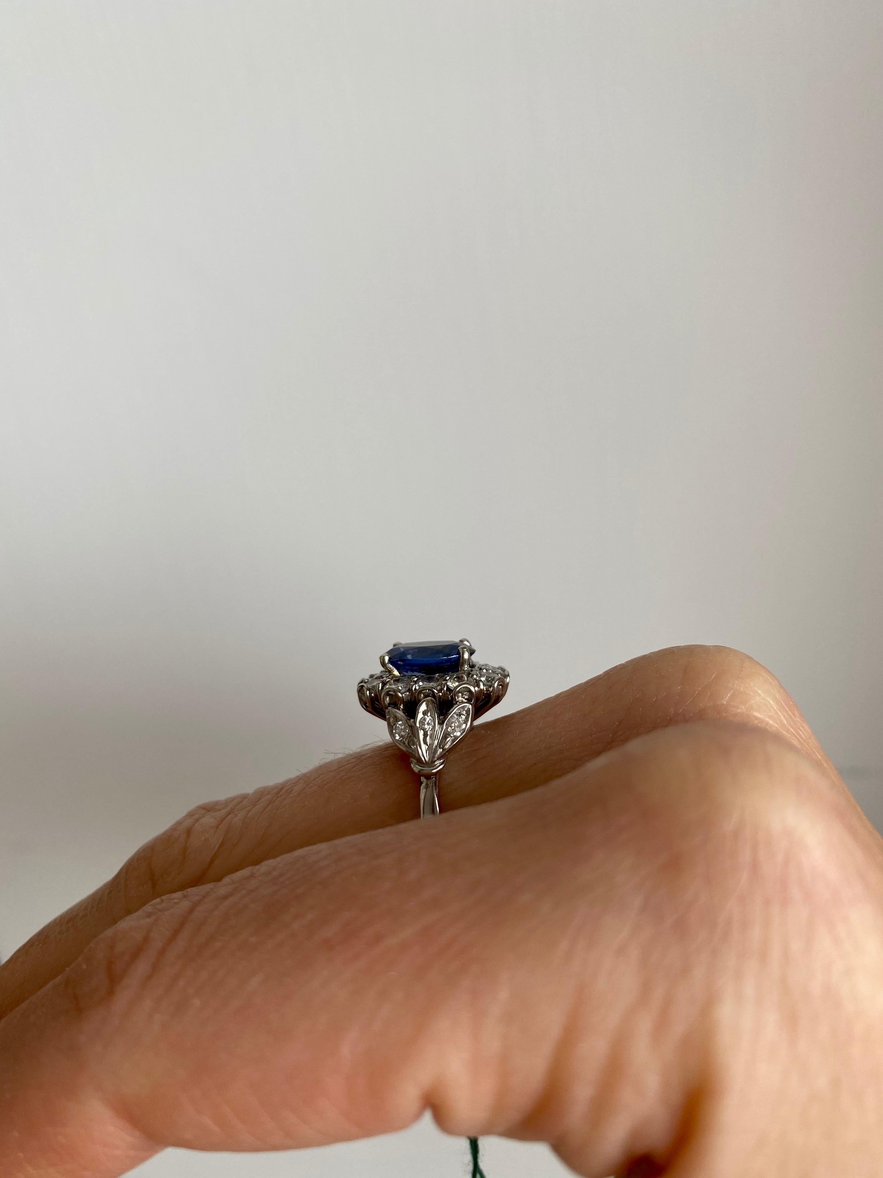 Belle Époque Sapphire Diamond Engagement Ring 9