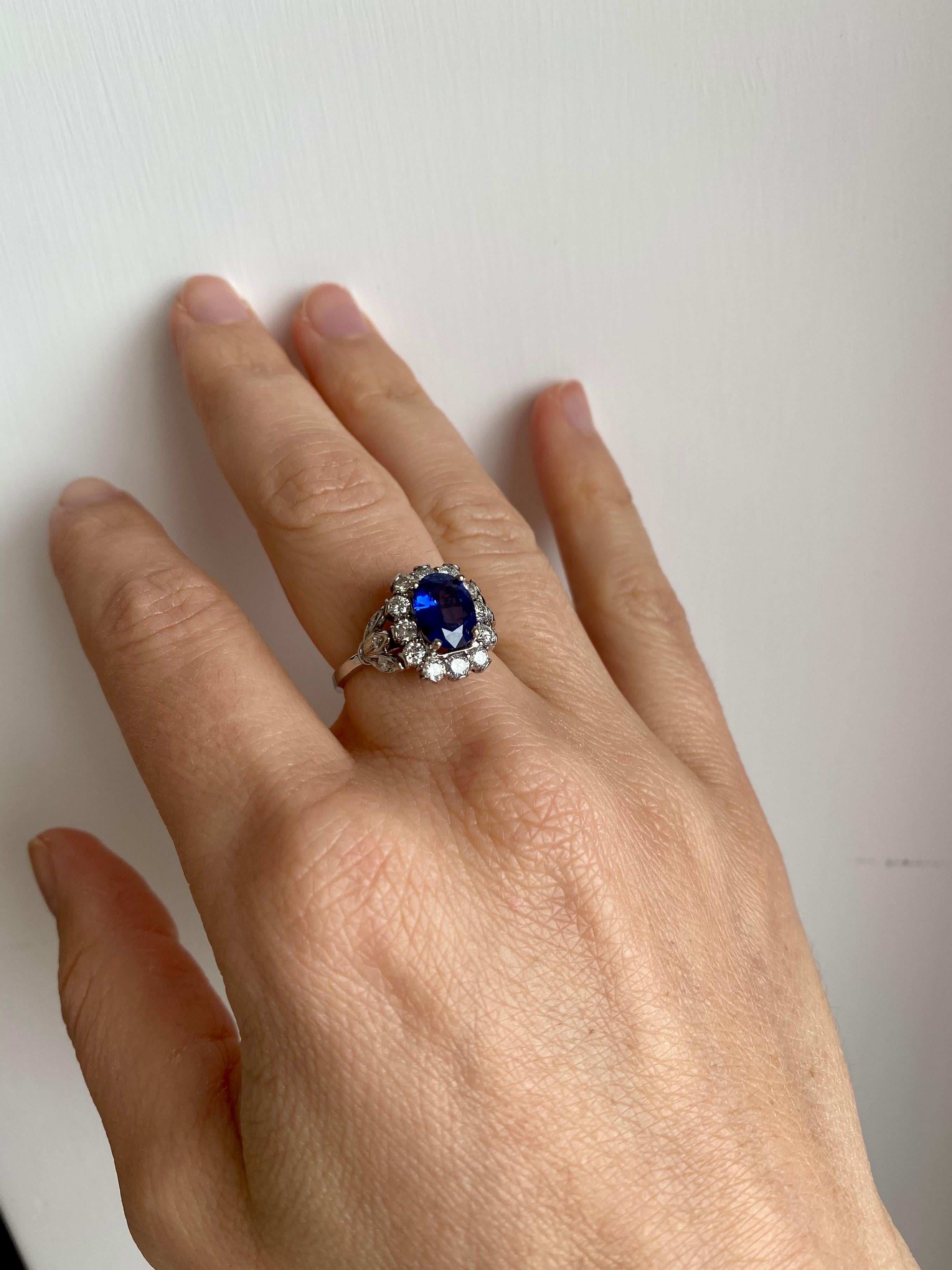Belle Époque Sapphire Diamond Engagement Ring 11