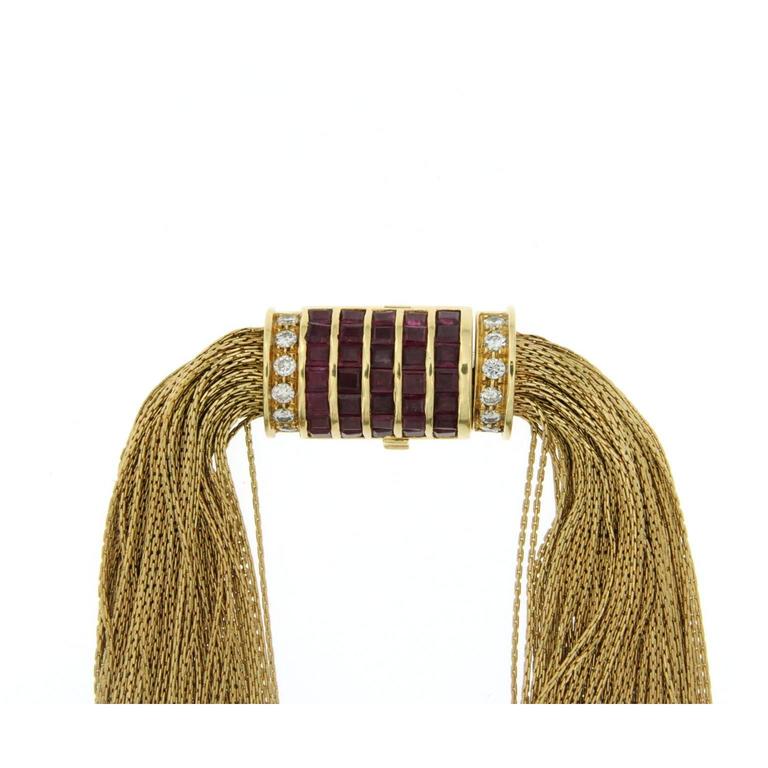 Gold Multi Strand Italian necklace For Sale at 1stDibs