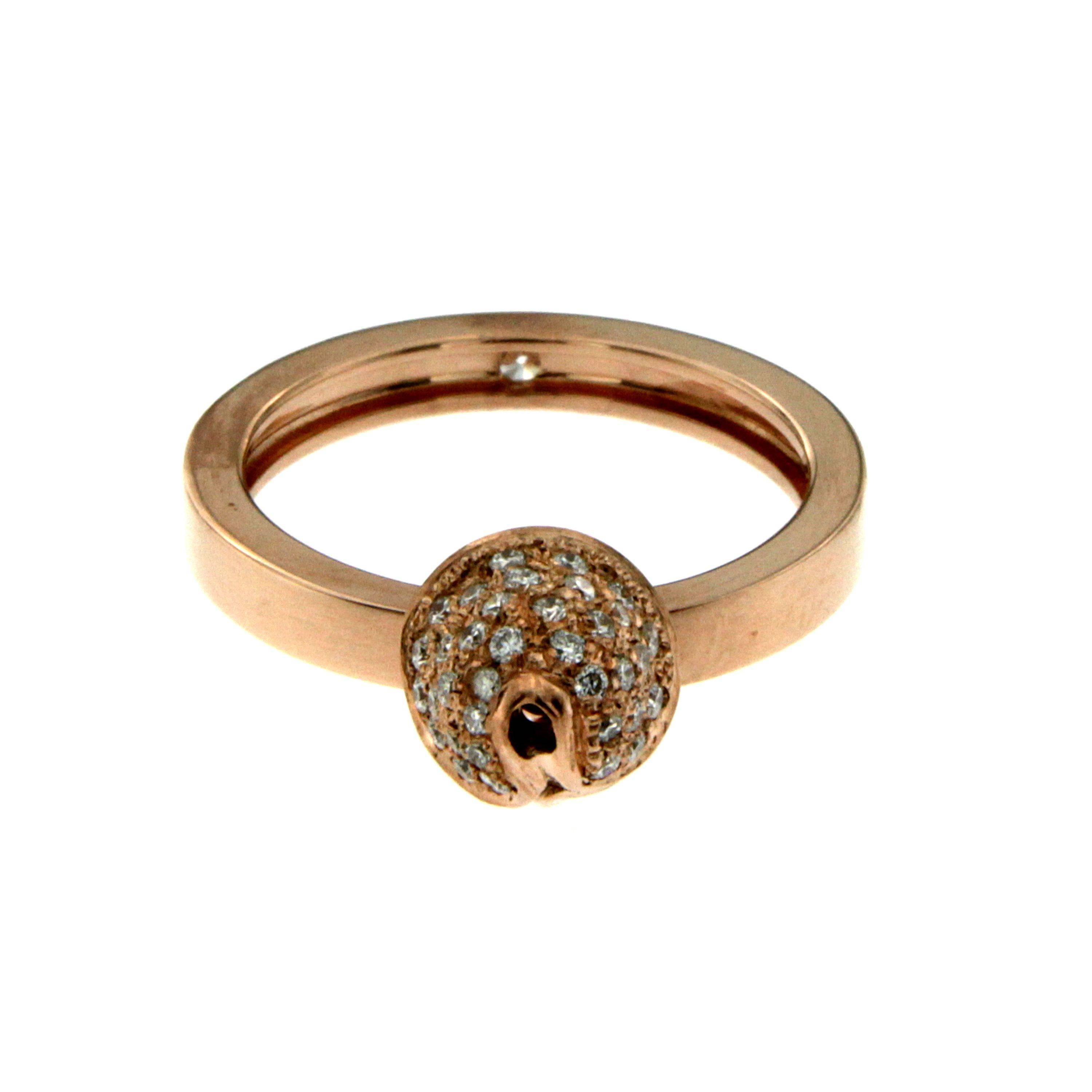 Contemporary Diamond Rose Gold Ring