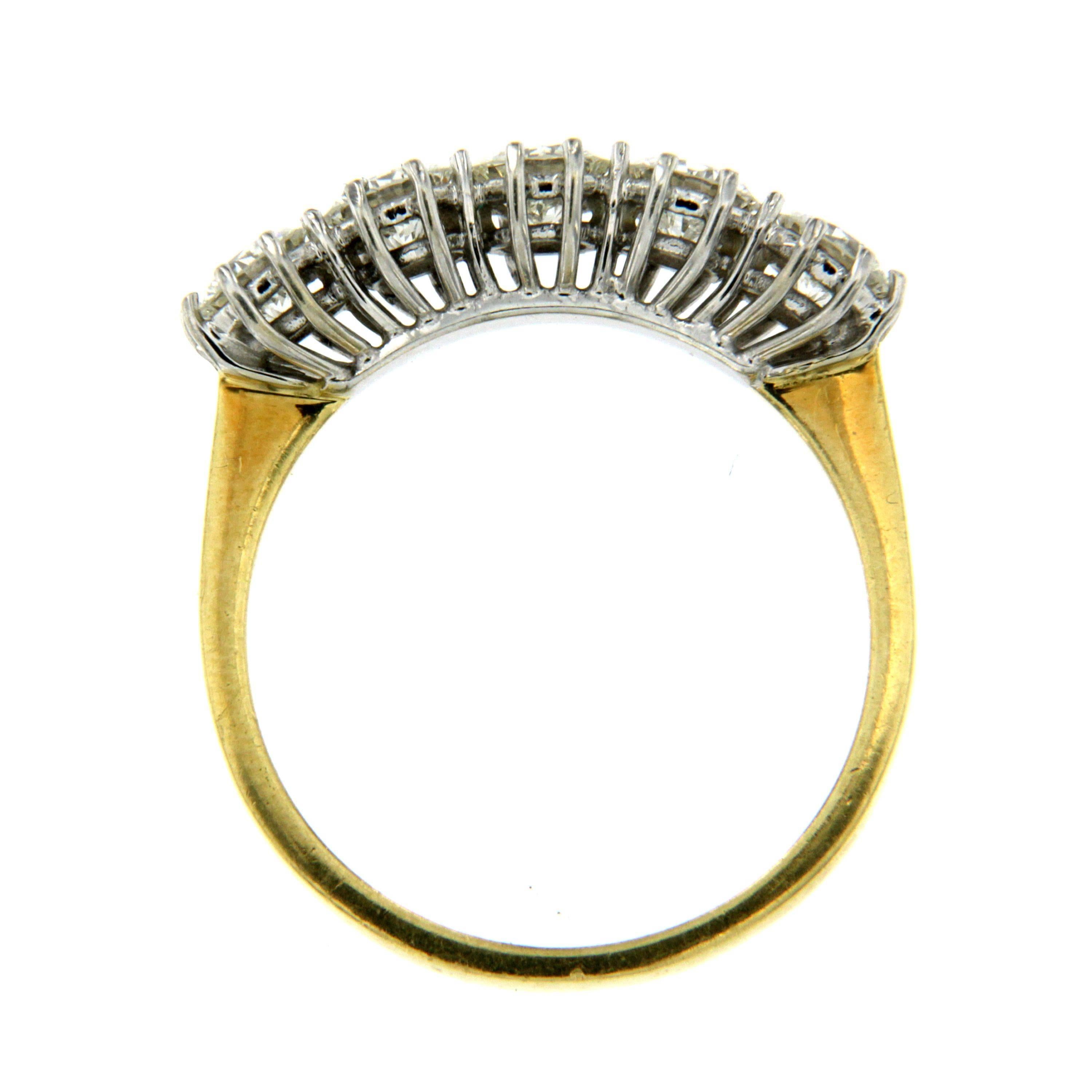 Diamond and 18k Gold Five Stone Ring 2
