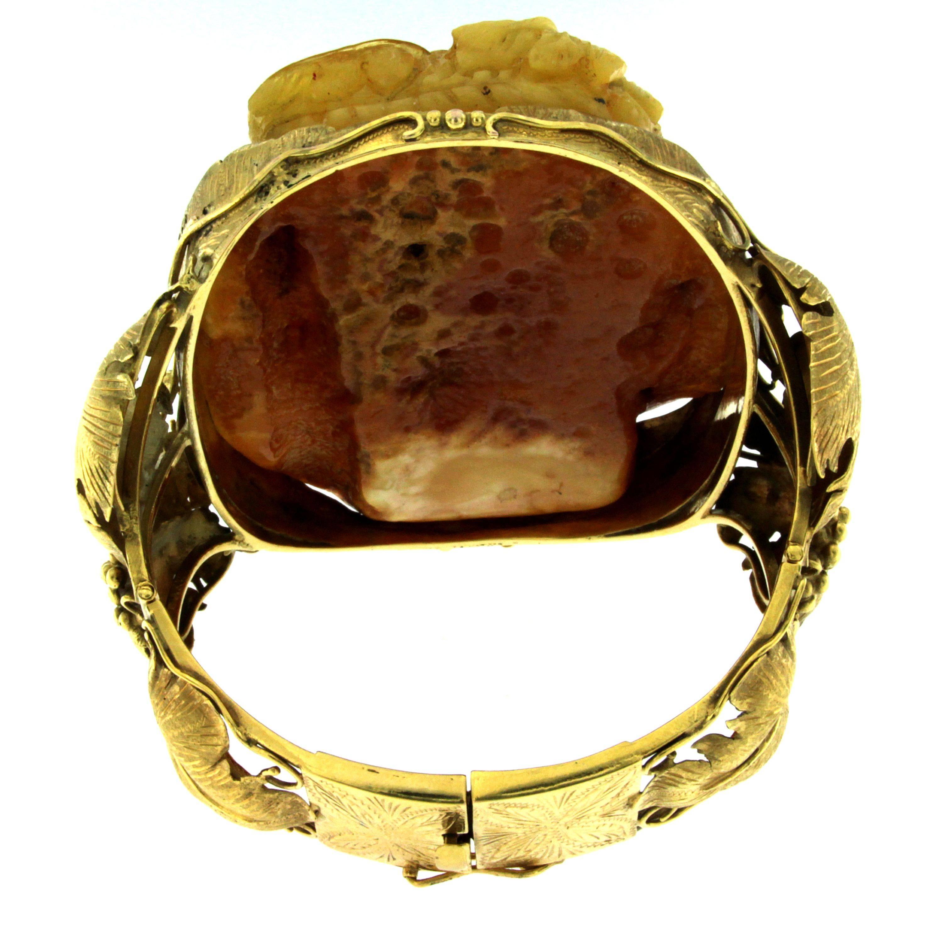 Women's Amber Gold Bangle Bracelet