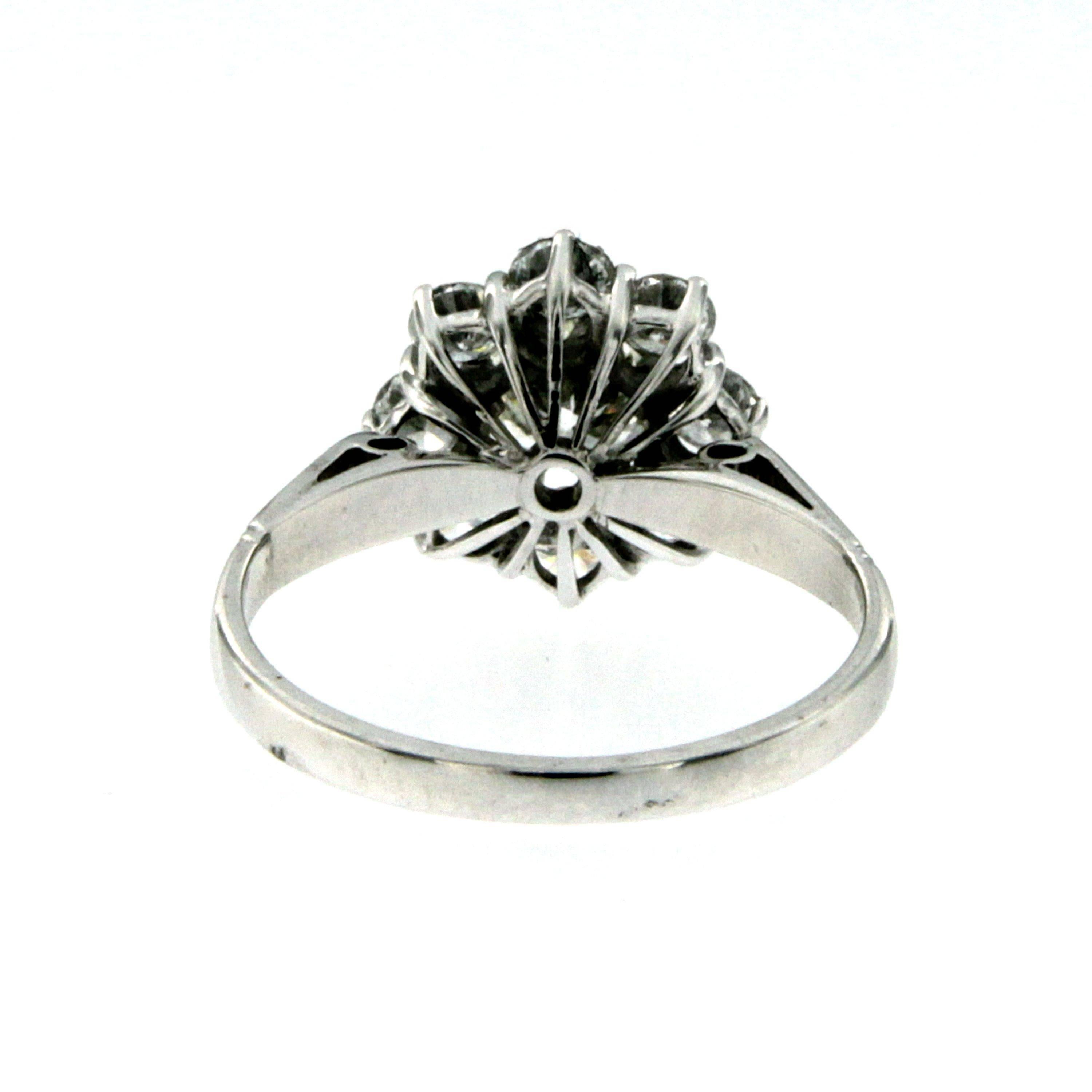Women's Diamond Gold Flower Cluster Ring