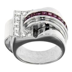 Gold Diamond Ruby Band ring