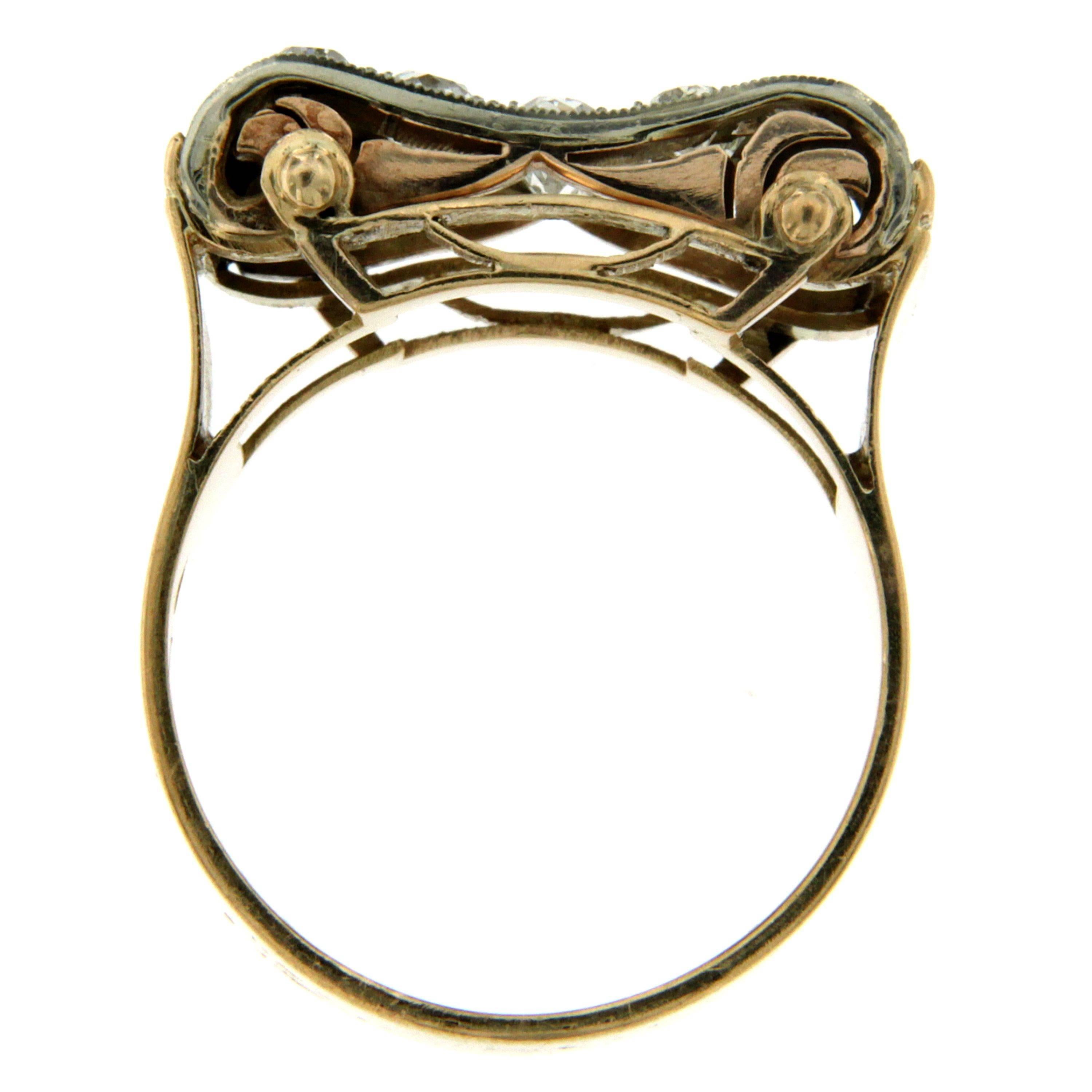 Art Deco Diamond Gold Ring 2