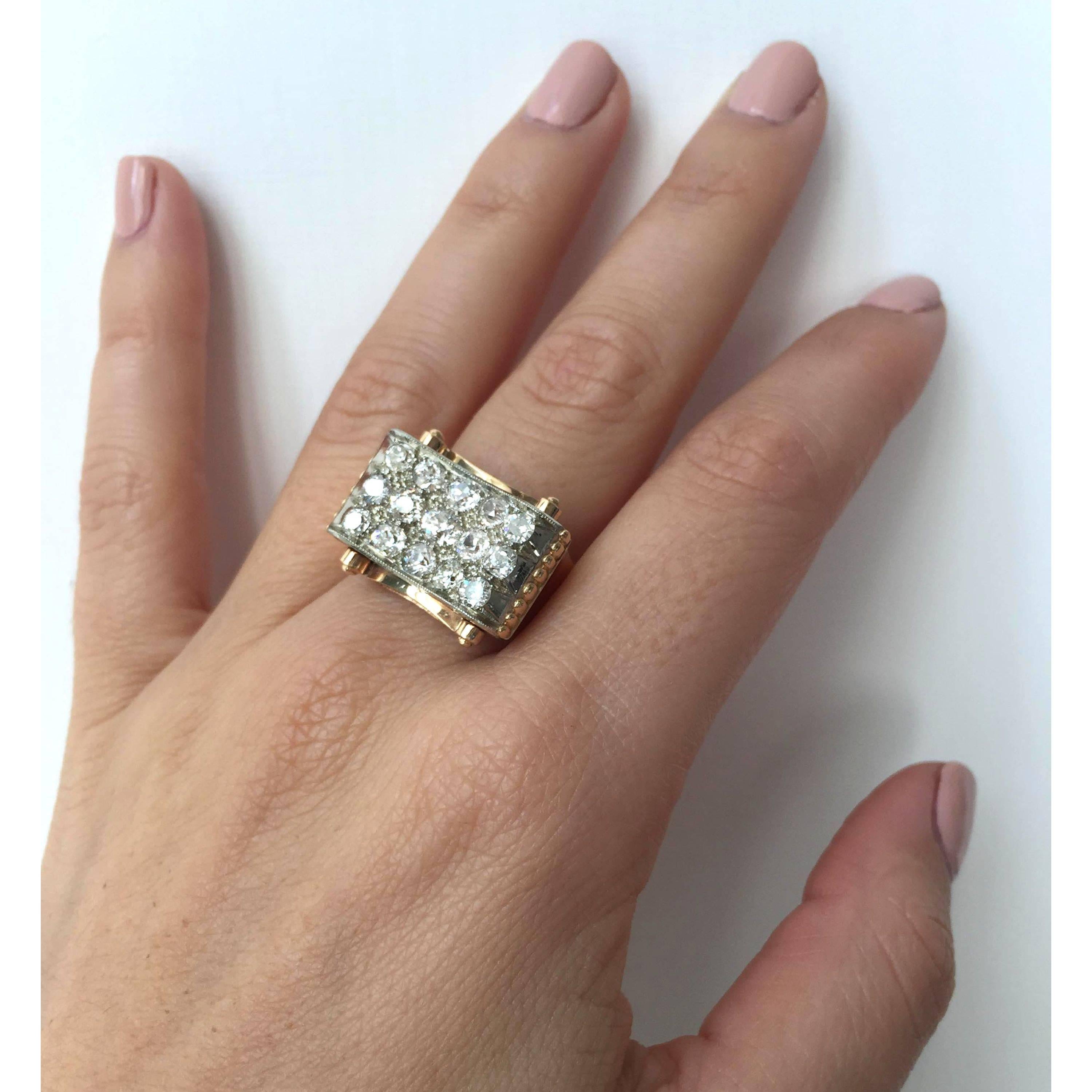 Art Deco Diamond Gold Ring 3