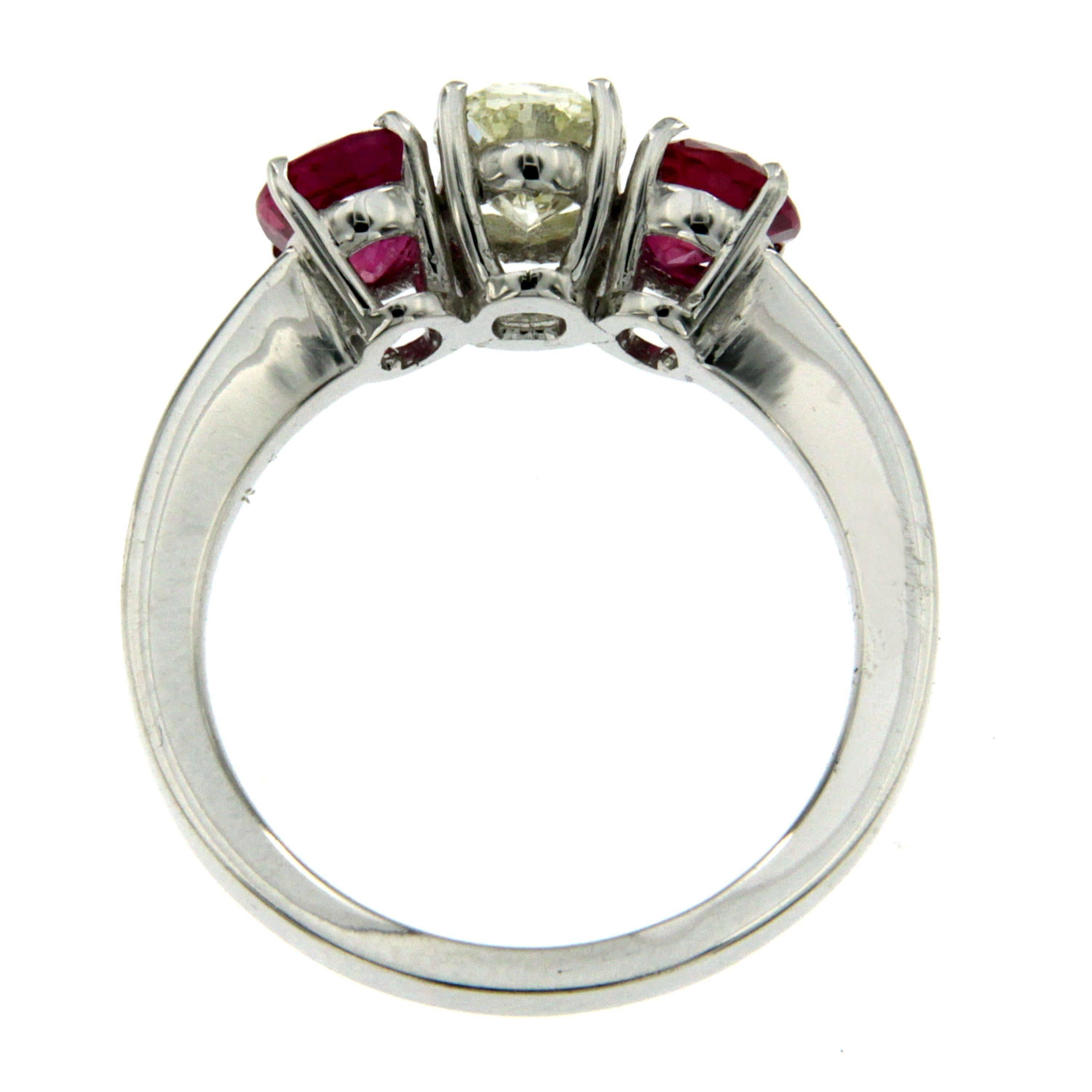 Oval Cut 1.98 Carat AGL Certified Ruby Diamond Gold Ring