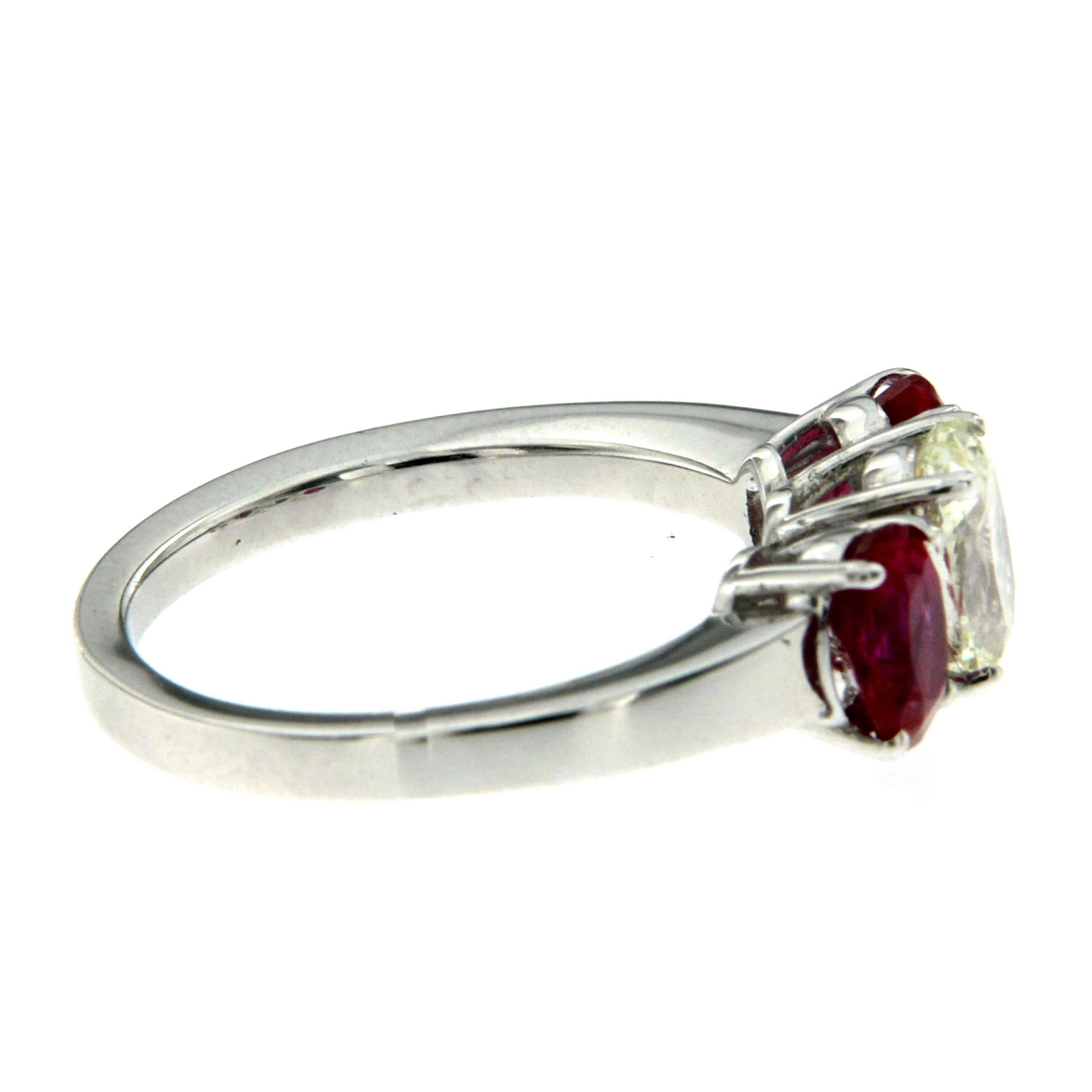 1.98 Carat AGL Certified Ruby Diamond Gold Ring In Excellent Condition In Napoli, Italy