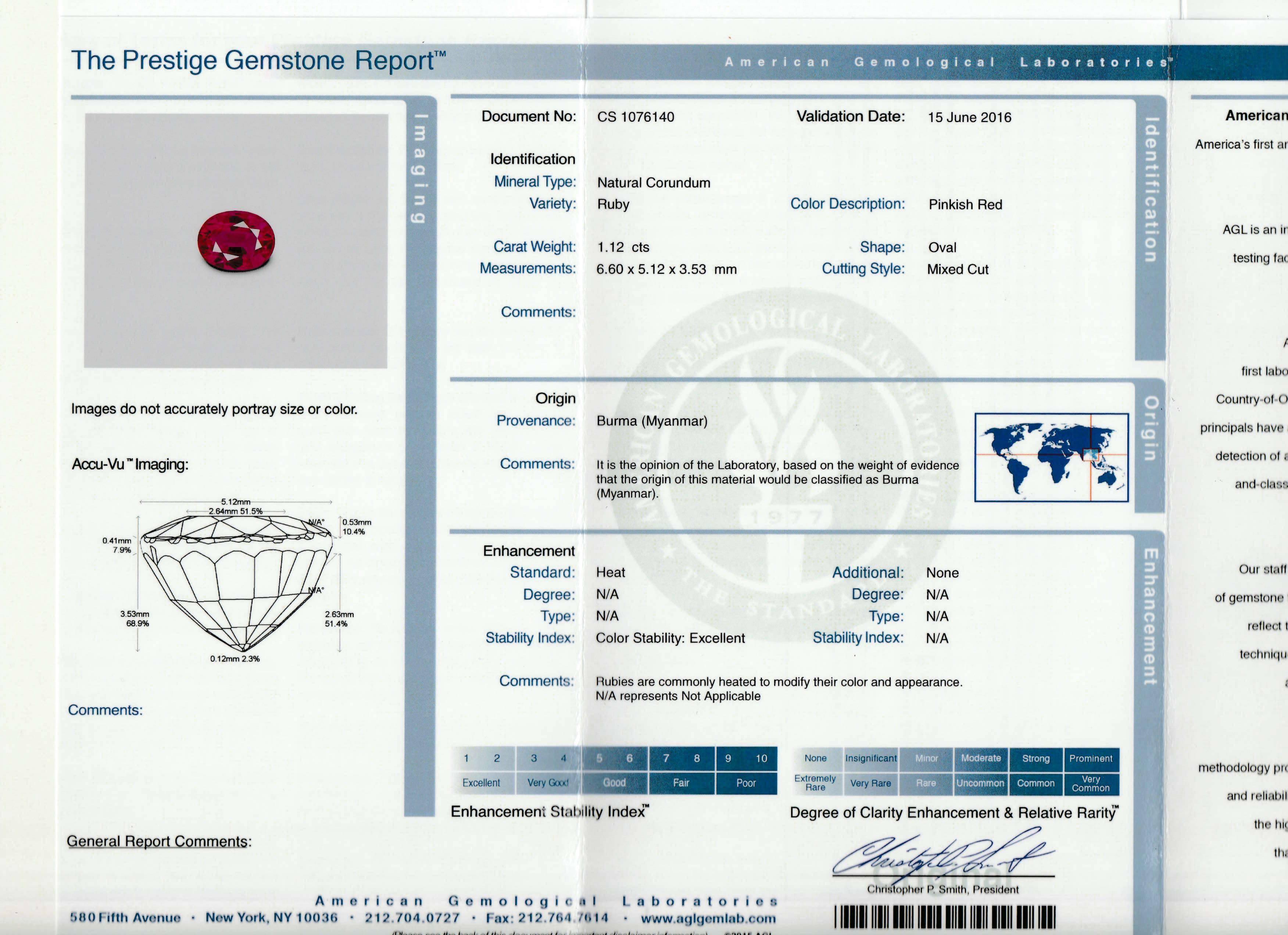 1.98 Carat AGL Certified Ruby Diamond Gold Ring 2