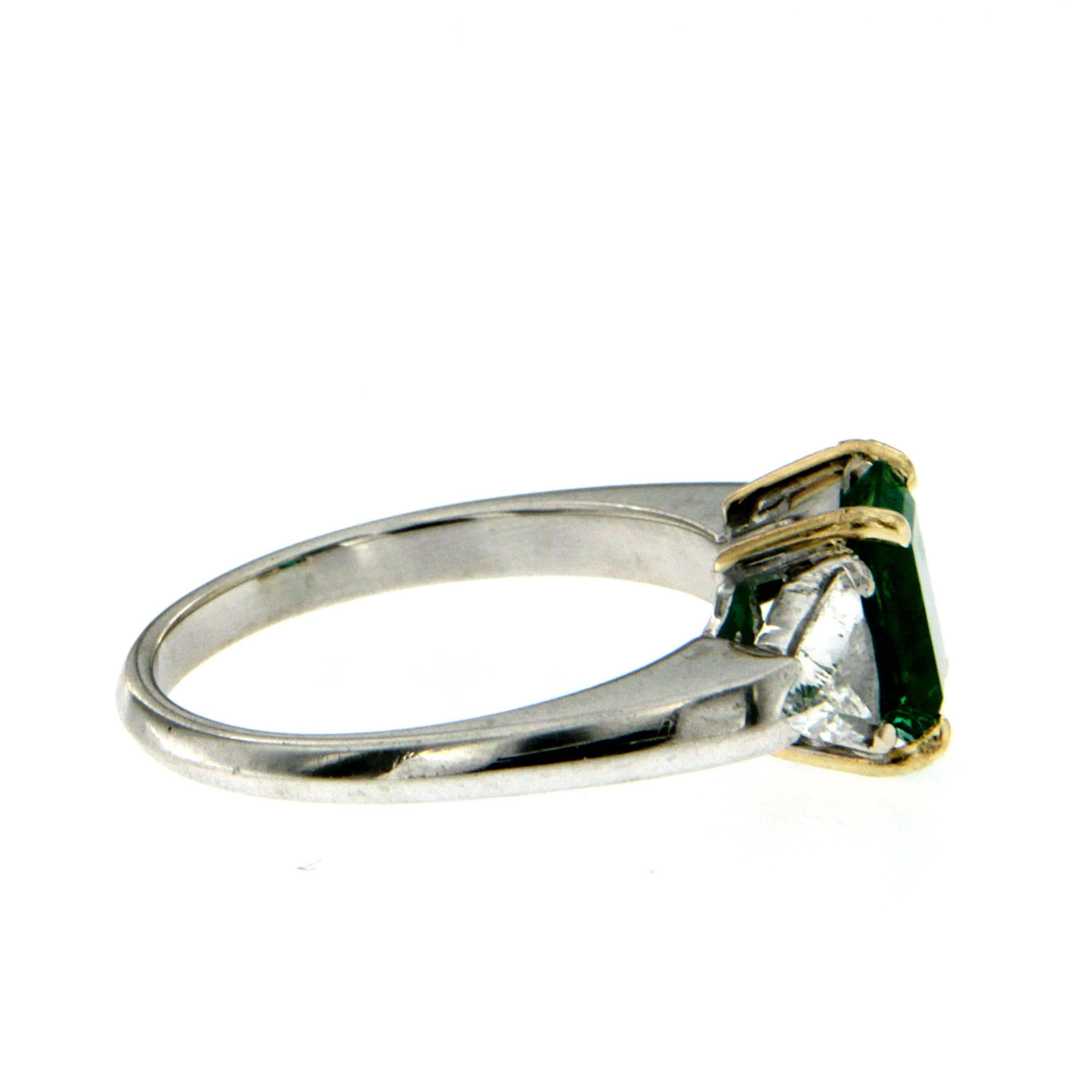 Women's Colombian Emerald Diamond Gold Ring