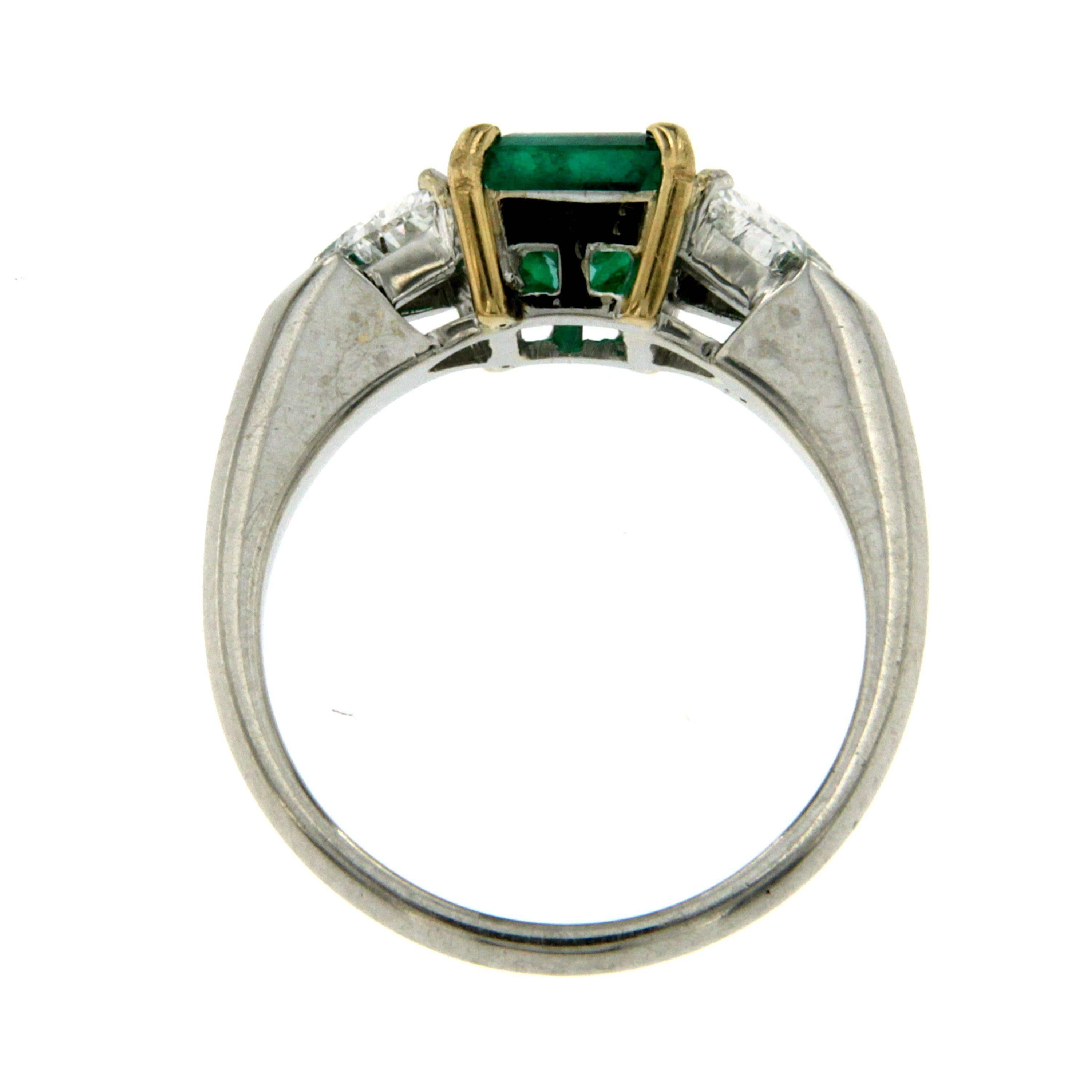 Colombian Emerald Diamond Gold Ring 1