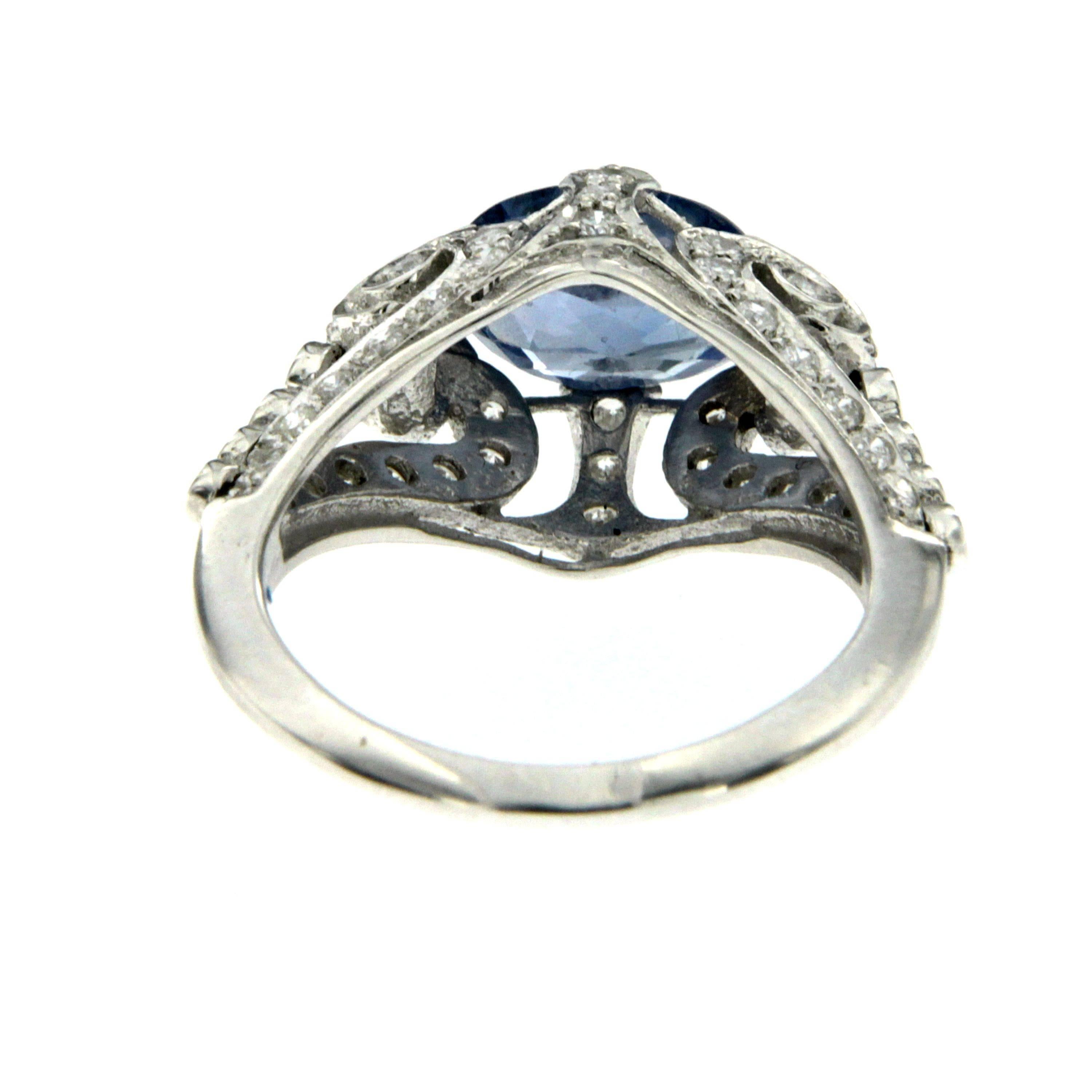 Sapphire Diamond  Gold Ring 1