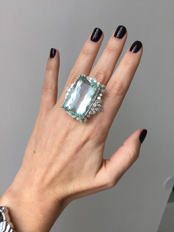 80 carat Aquamarine Ruby Diamond Gold Ring at 1stDibs 80 carat