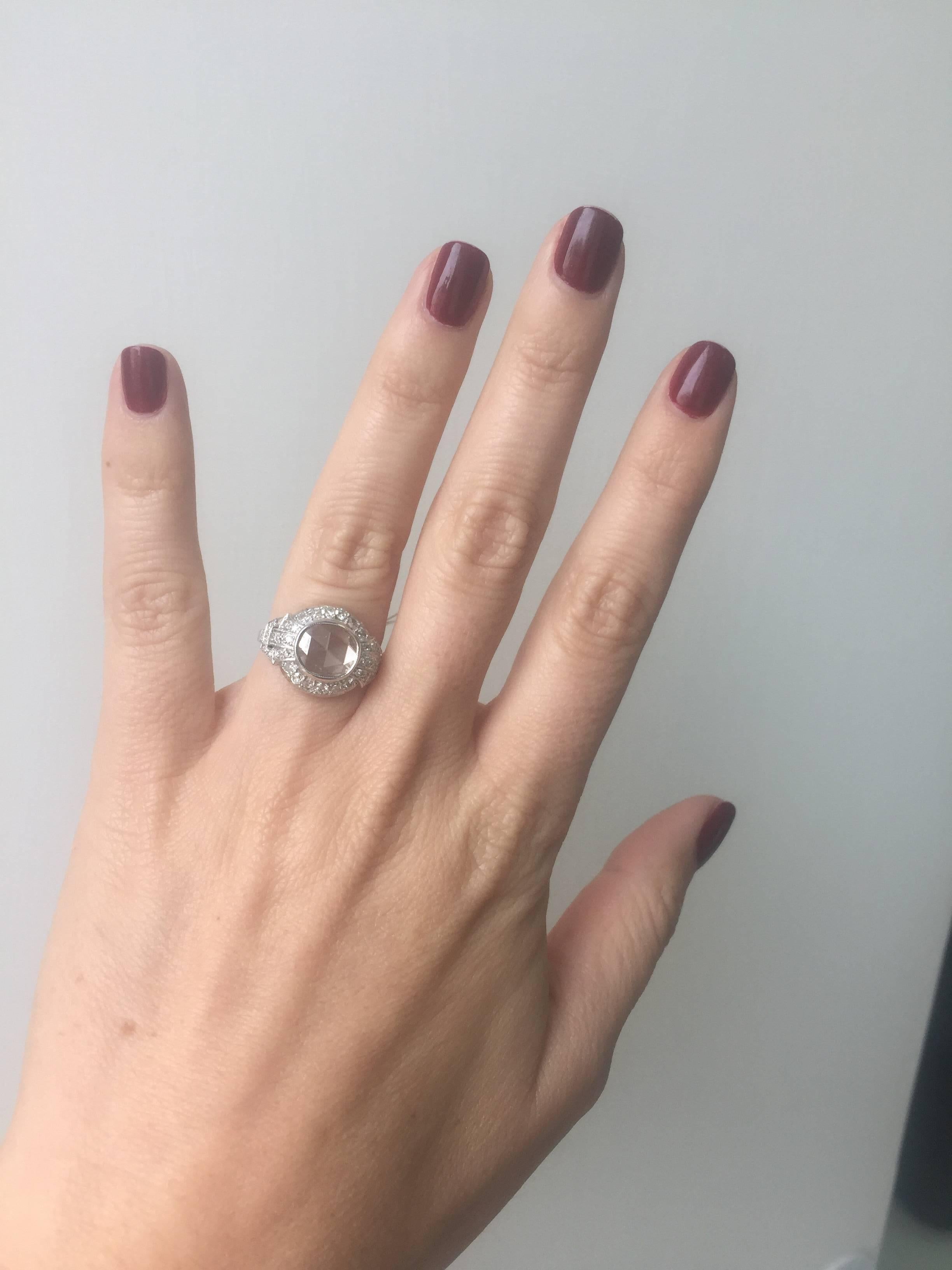 Women's Authentic Art Deco Diamond Gold Ring