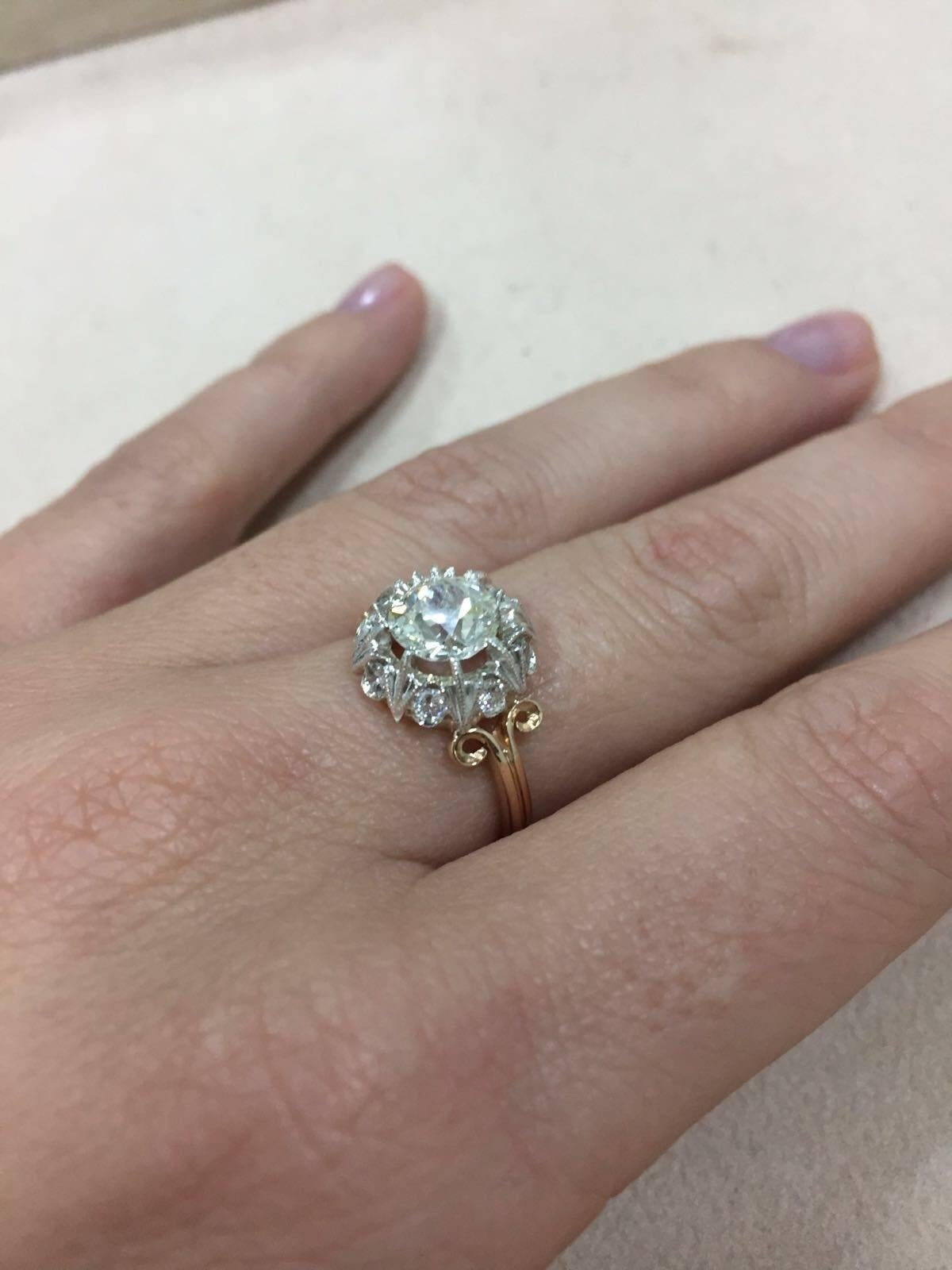 1890 Diamond Gold Engagement Ring 1