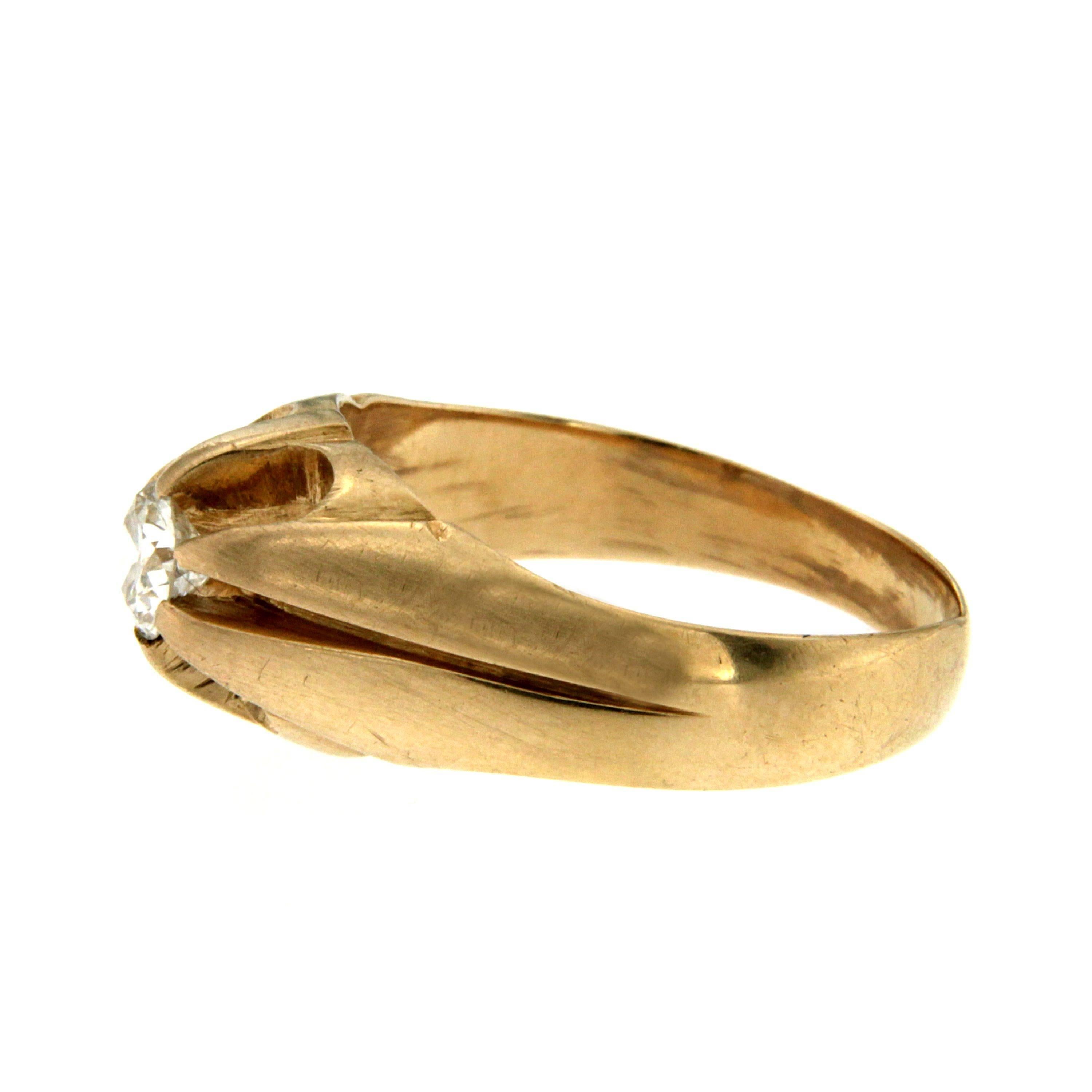 Round Cut 0.30 Carat Diamond Gold Ring