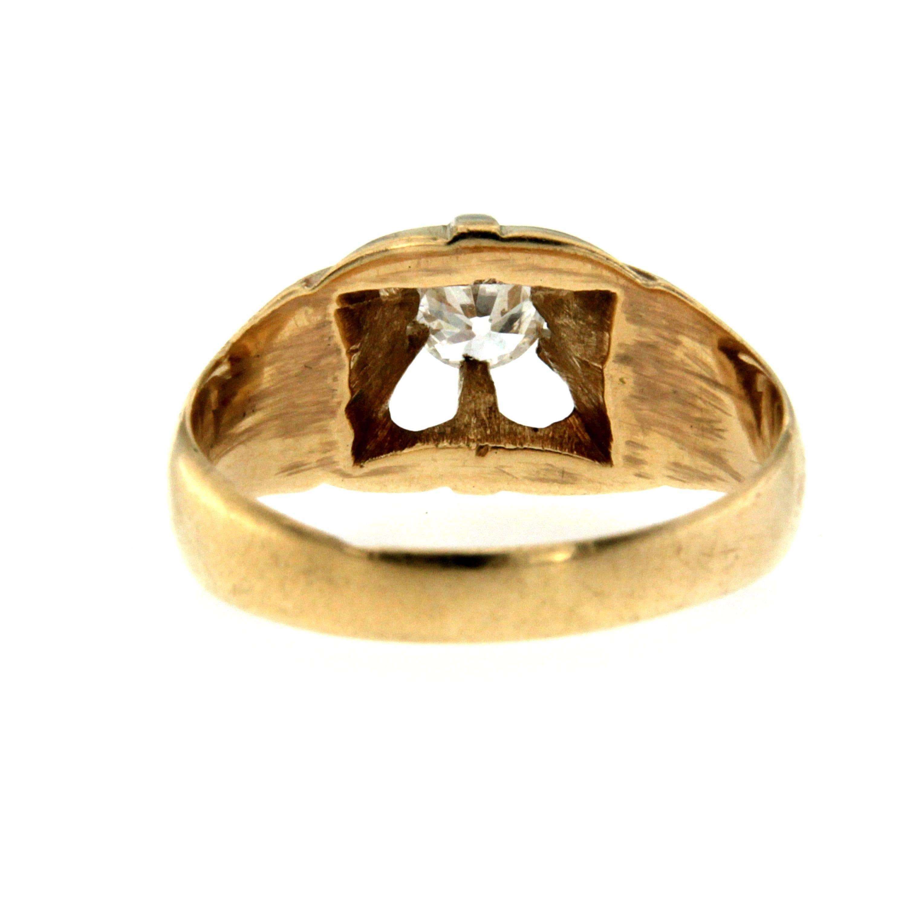 0.30 Carat Diamond Gold Ring In Good Condition In Napoli, Italy
