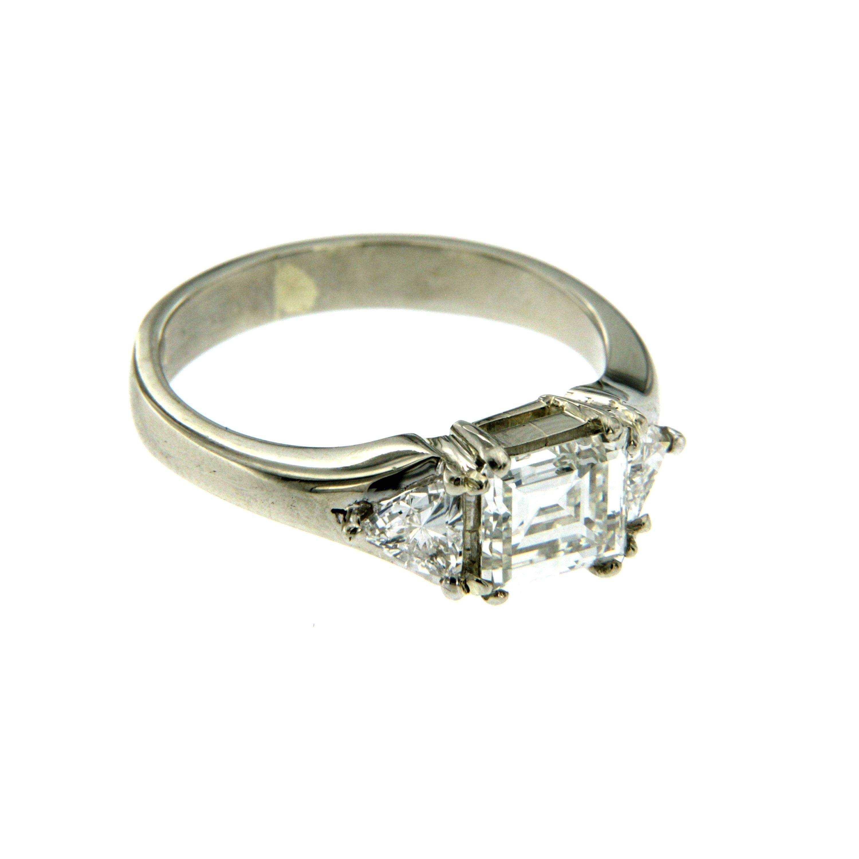 Three Stone Diamond Platinum Engagement Ring 1