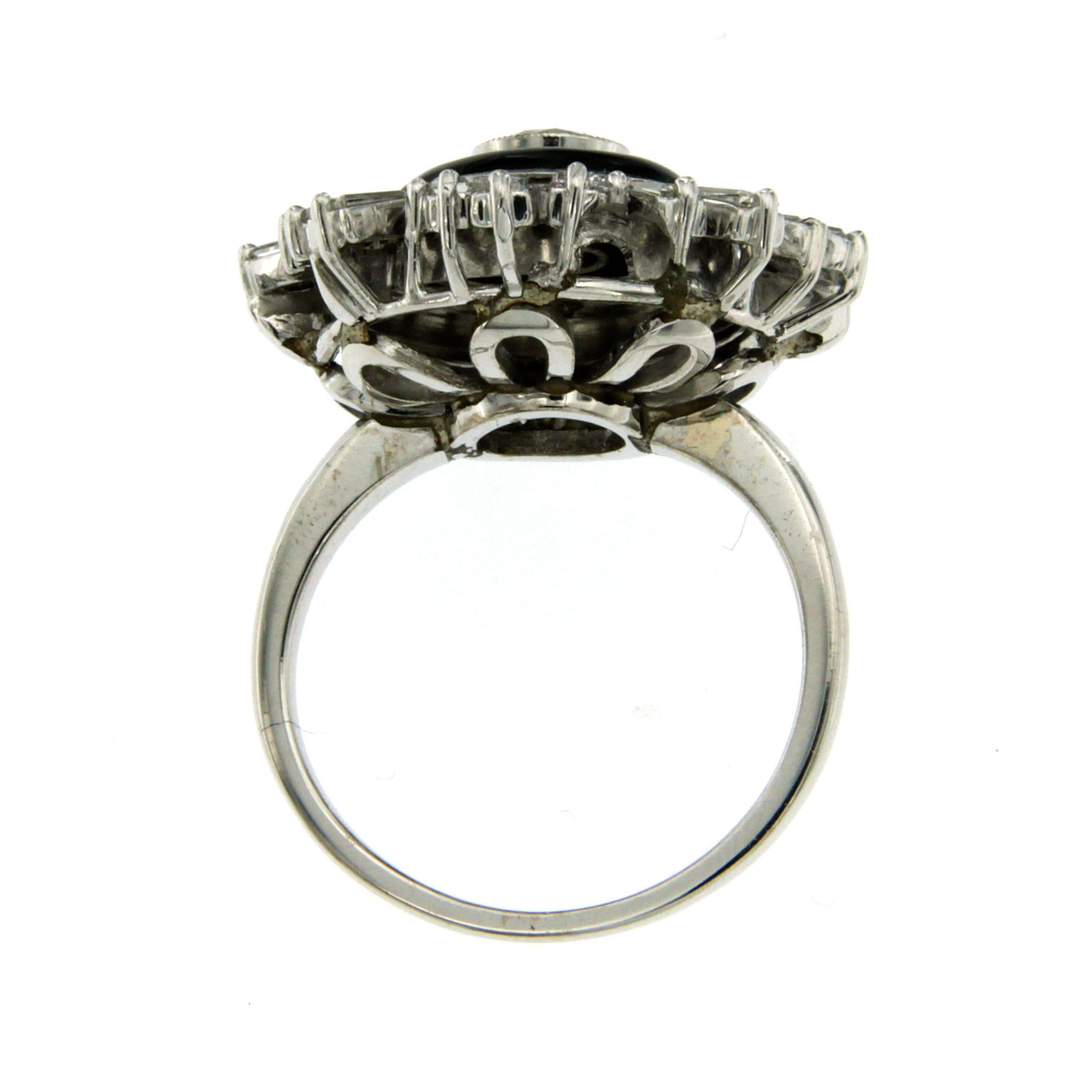 Art Deco Atyle Onyx Diamond Gold ring 2