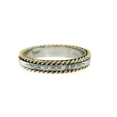 Rope Design Diamond Gold Band Ring