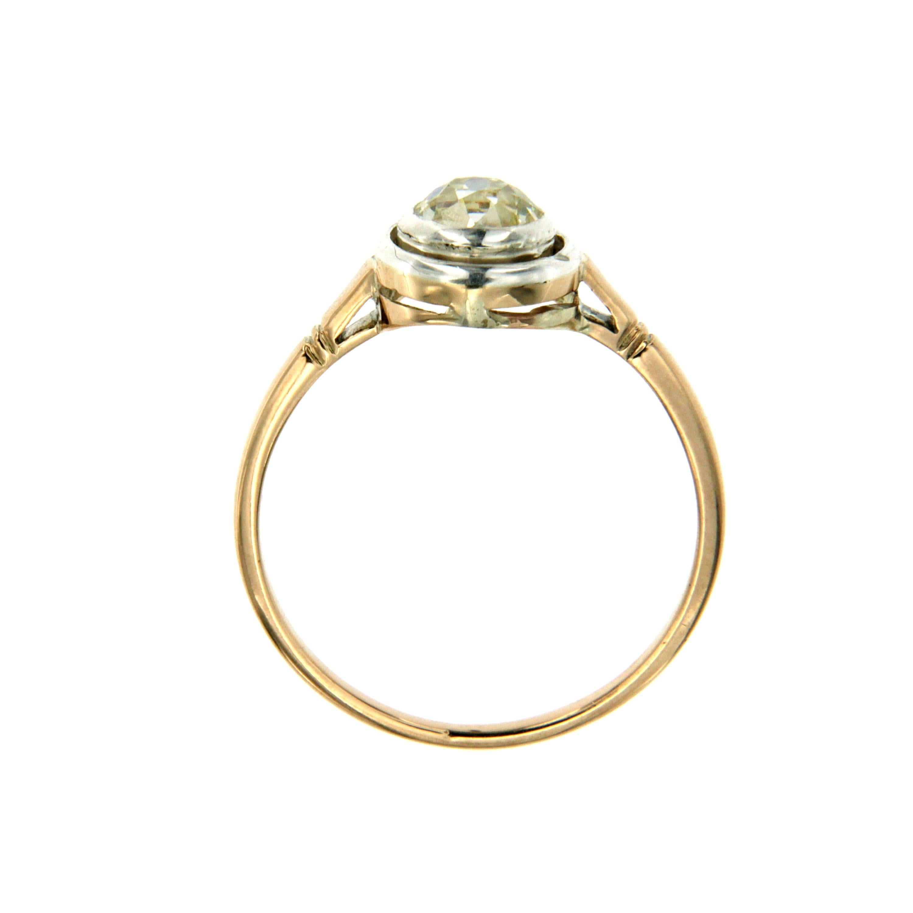 Edwardian Diamond Gold Solitaire Ring 1