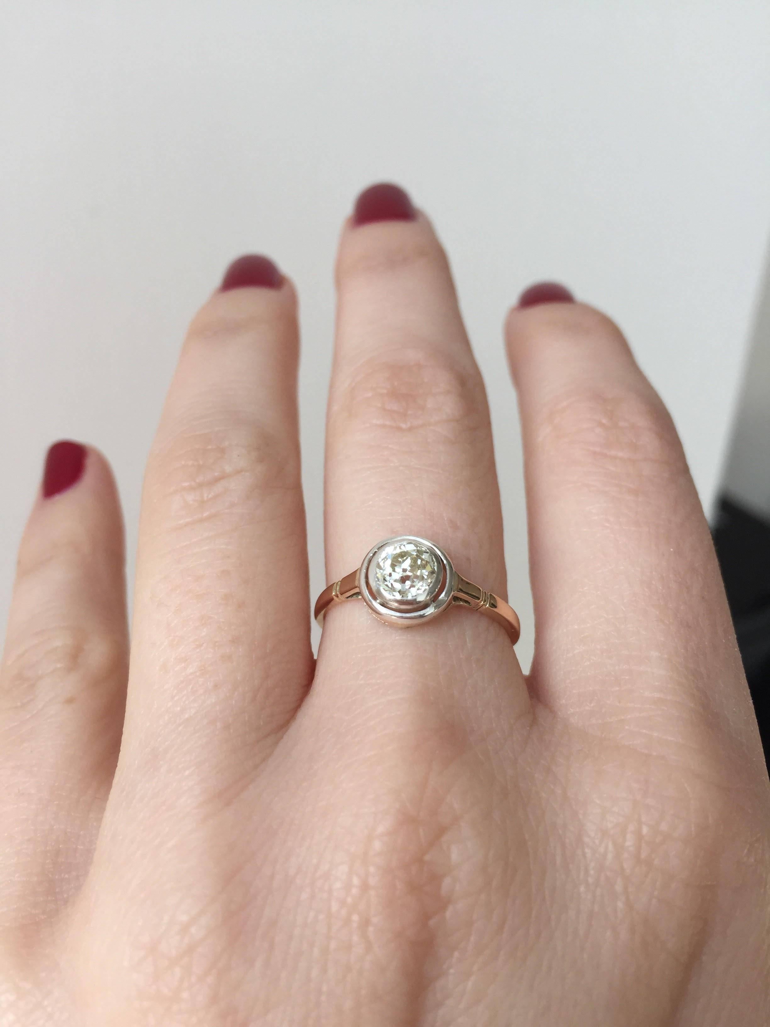 Edwardian Diamond Gold Solitaire Ring 3