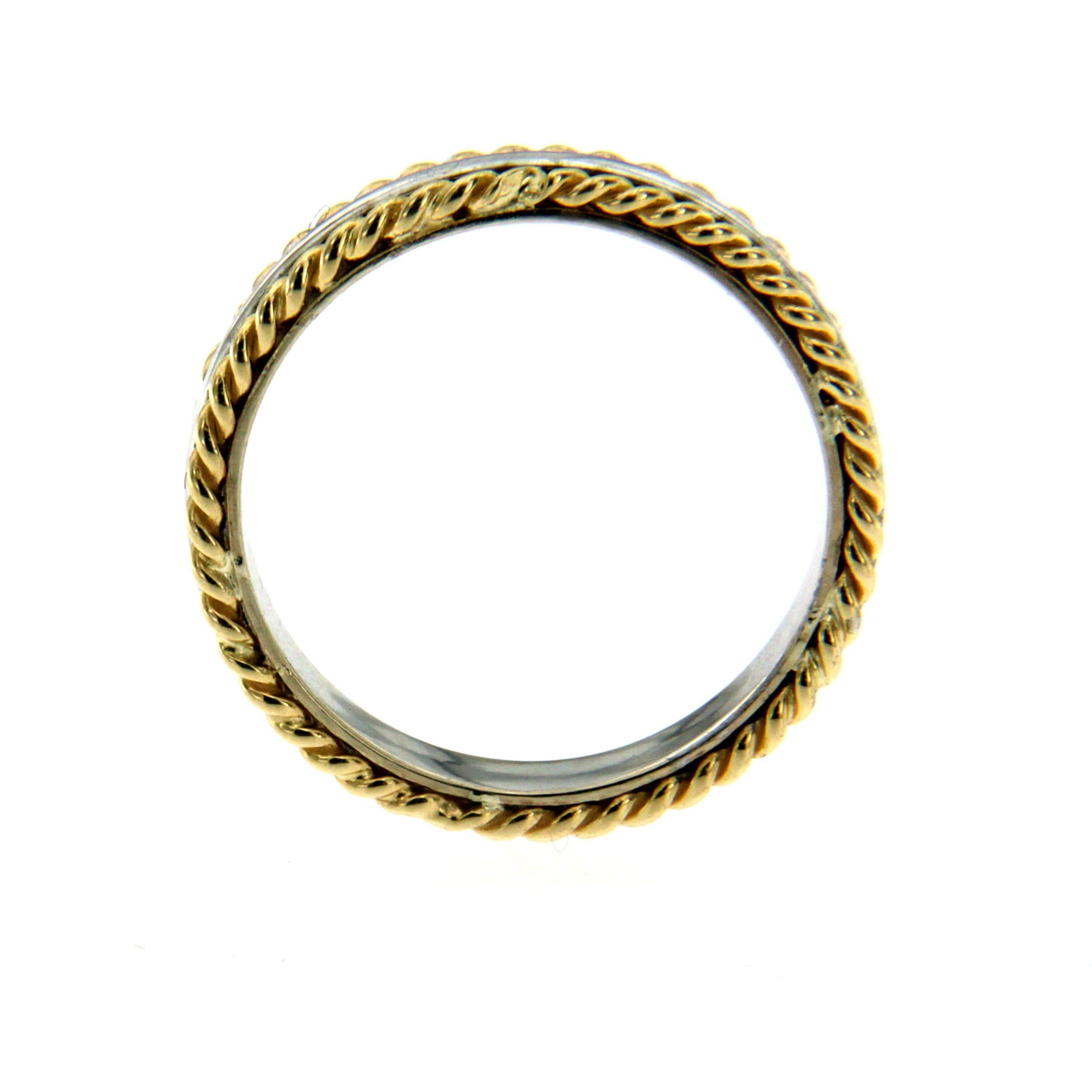 Rope Design Gold Band Ring In New Condition In Napoli, Italy