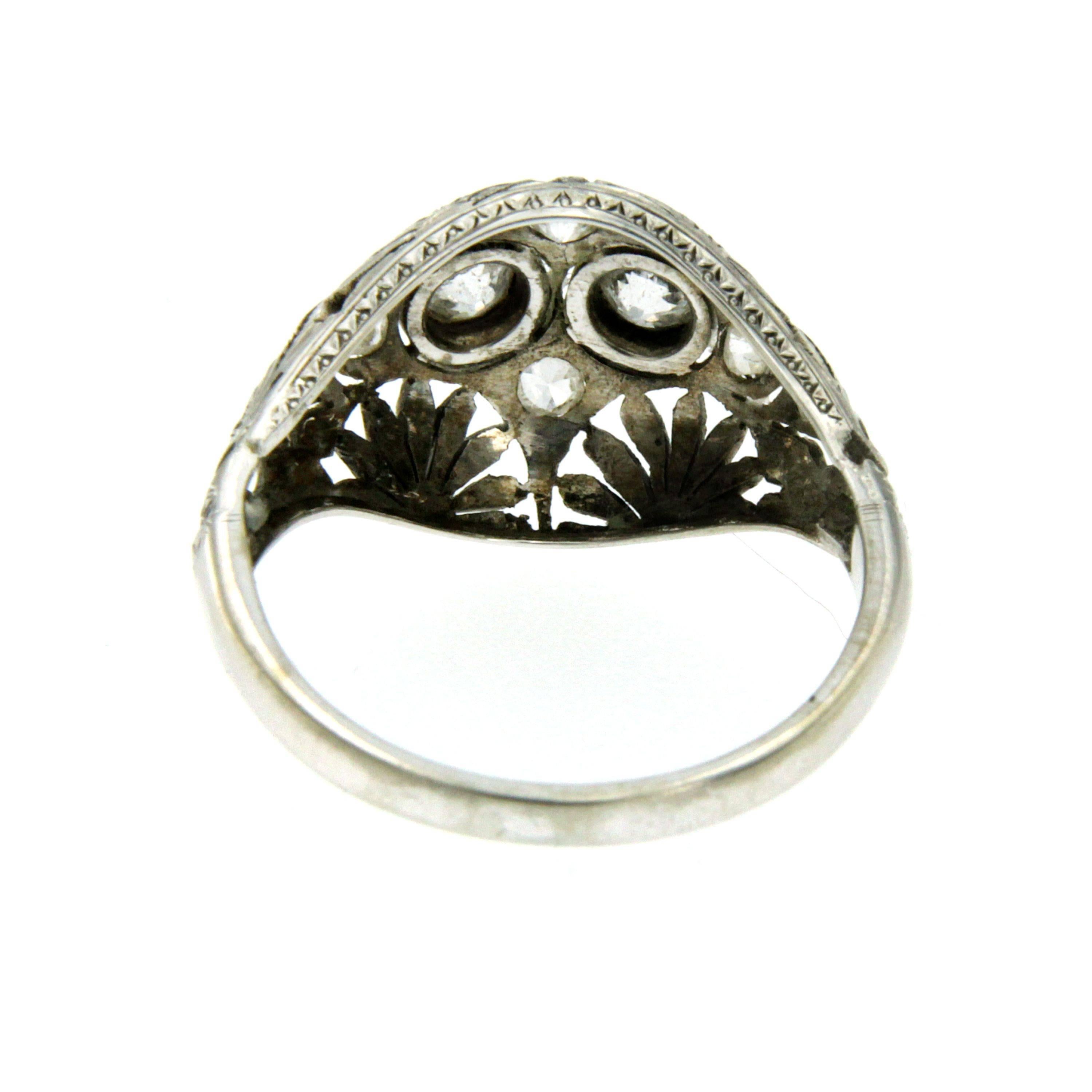 Victorian Diamond Filigree Gold Ring 1