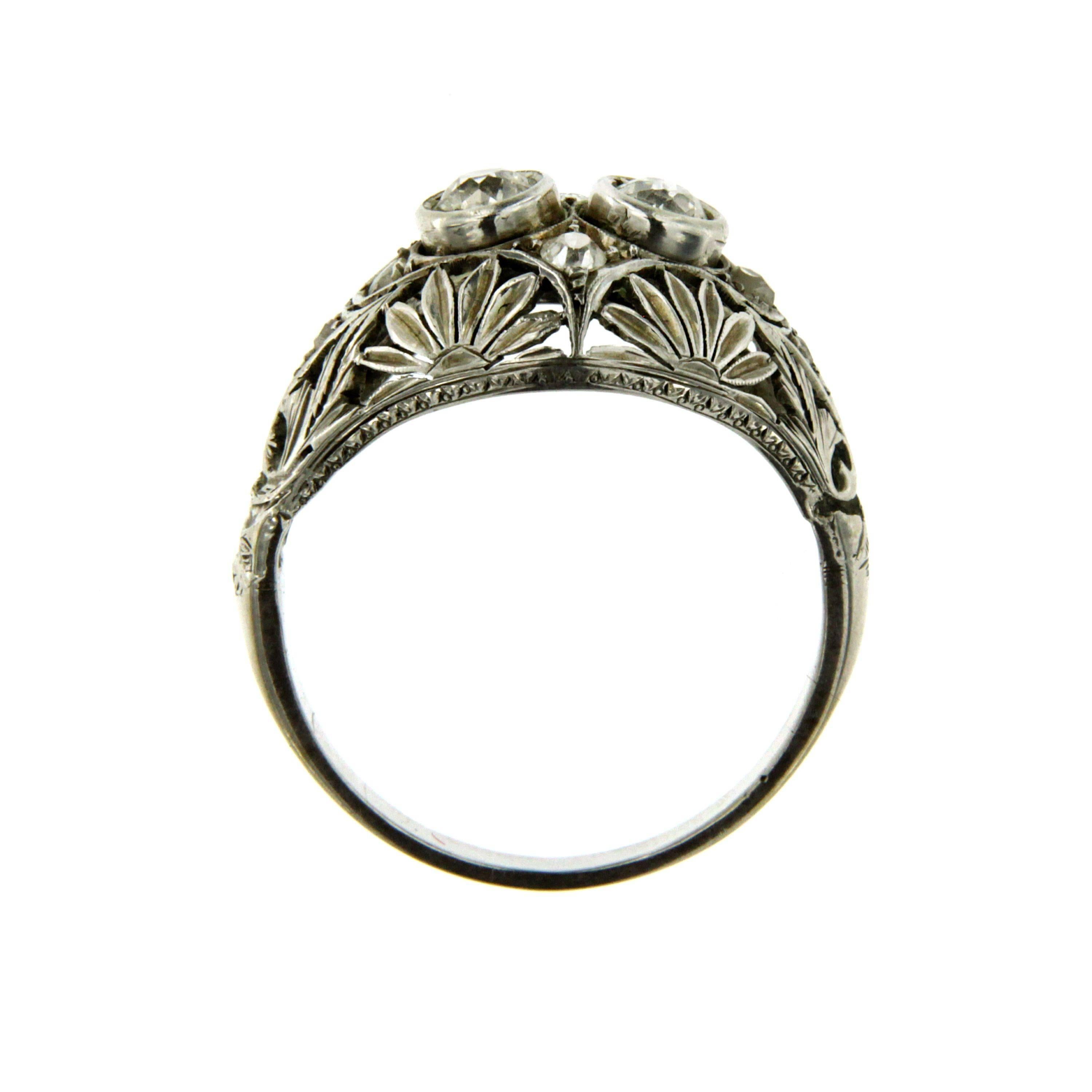 Victorian Diamond Filigree Gold Ring 2