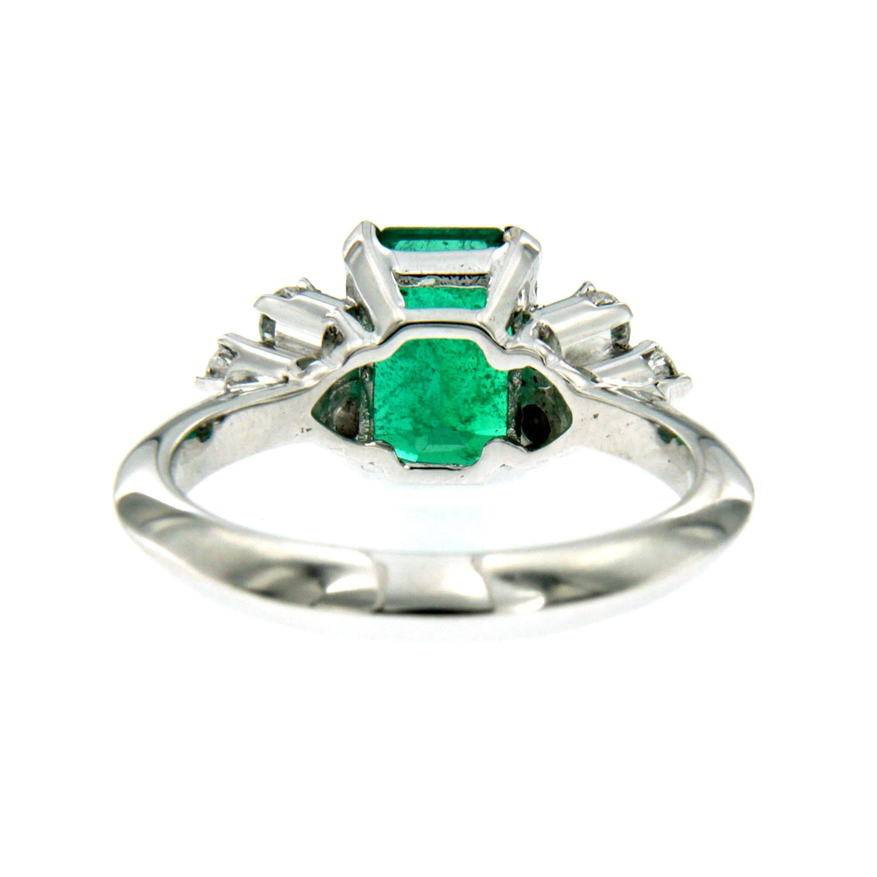 Natural 2.09 Carat Colombian Emerald Diamond Gold Ring 1