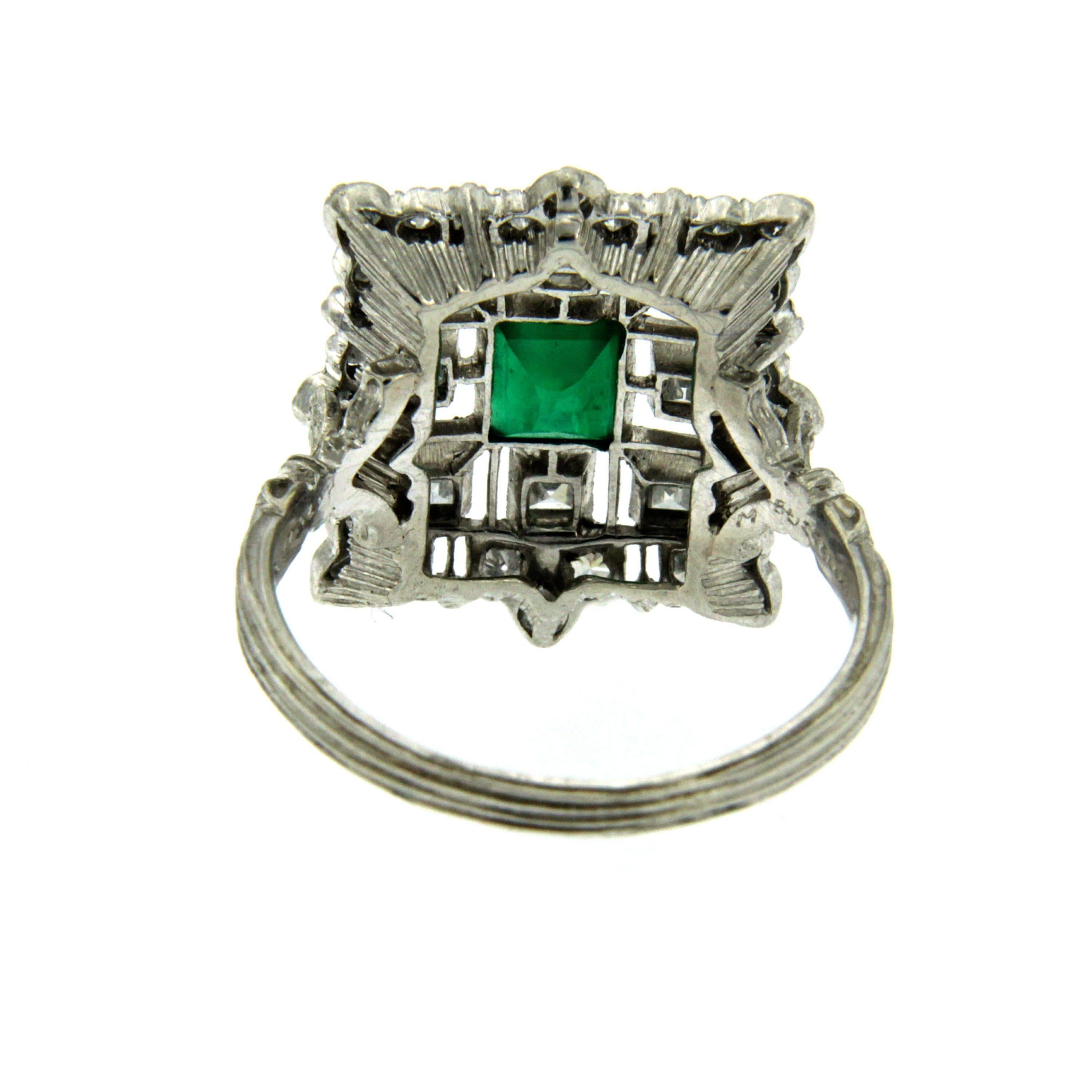 Buccellati Emerald Diamond Platinum Ring 2
