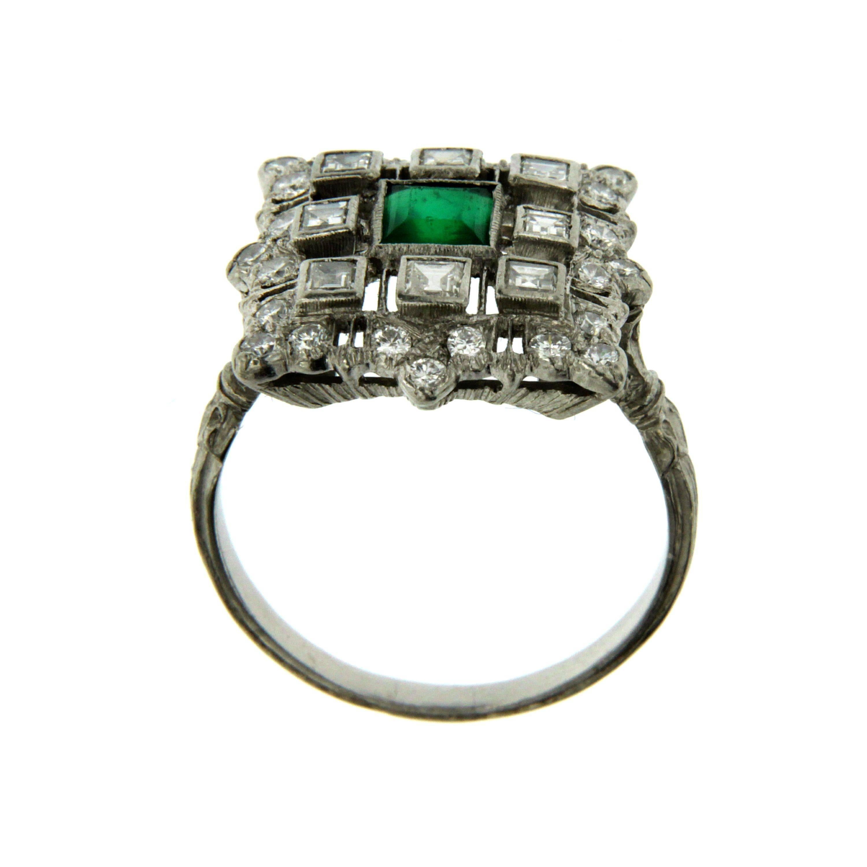 Buccellati Emerald Diamond Platinum Ring 3