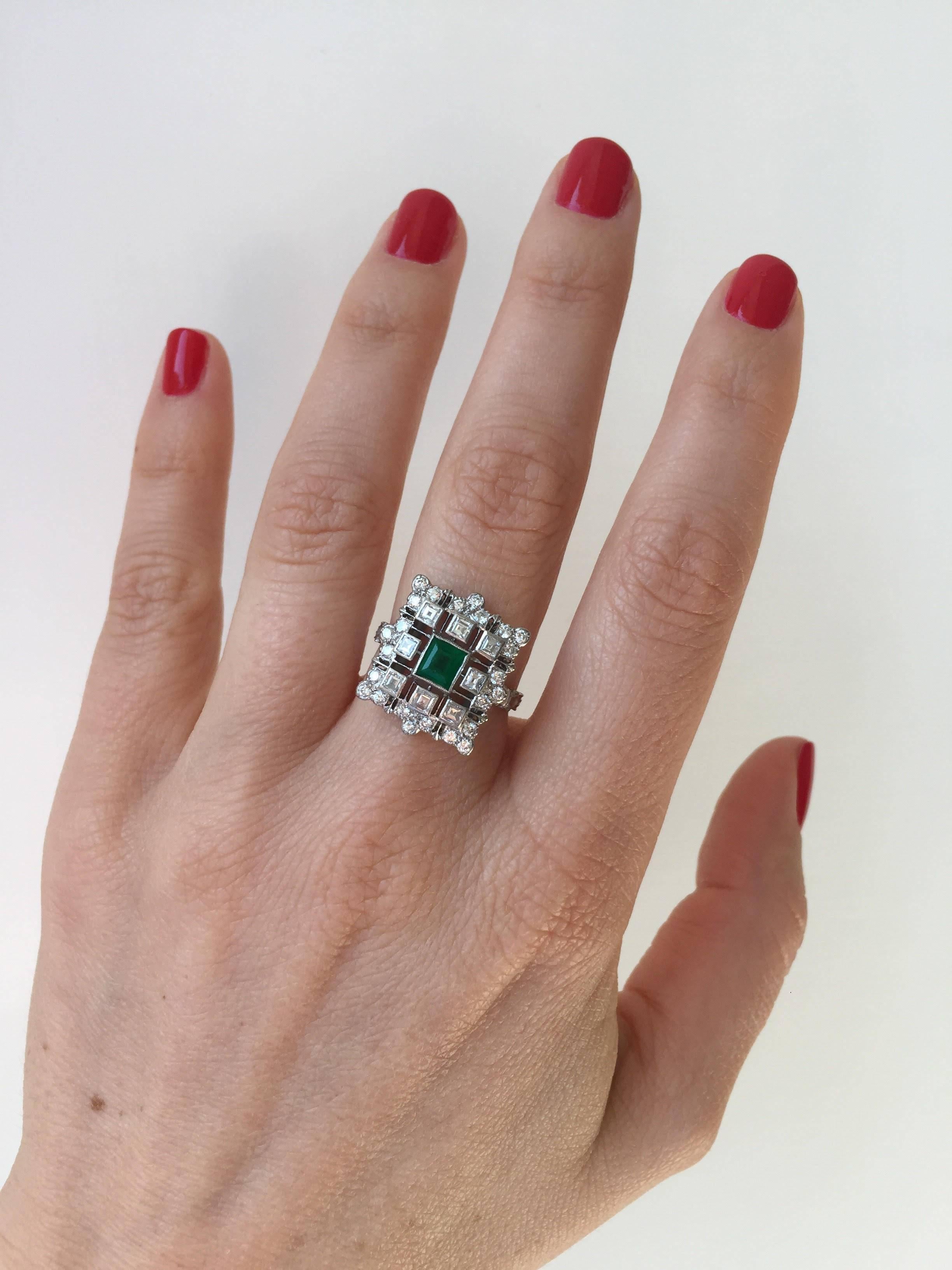 Buccellati Emerald Diamond Platinum Ring 4