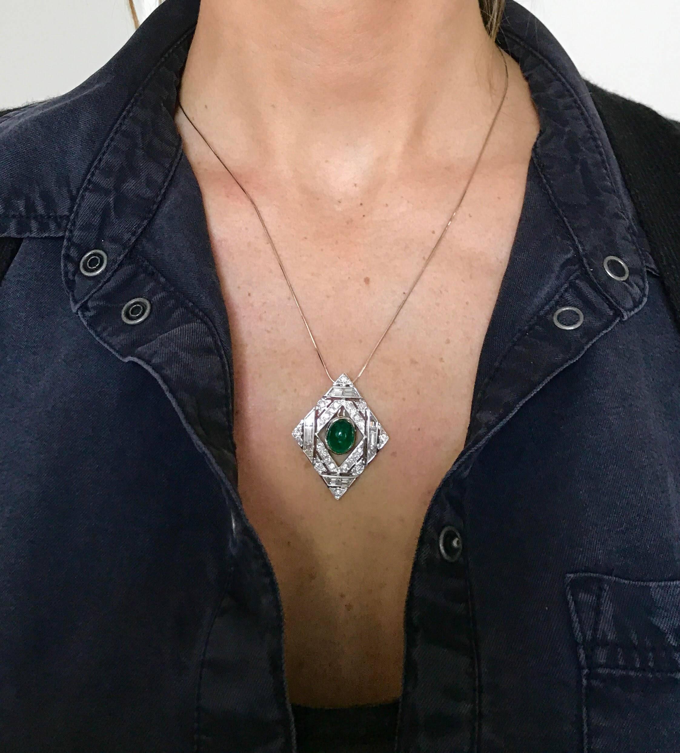 Emerald Diamond Gold Pendant 1