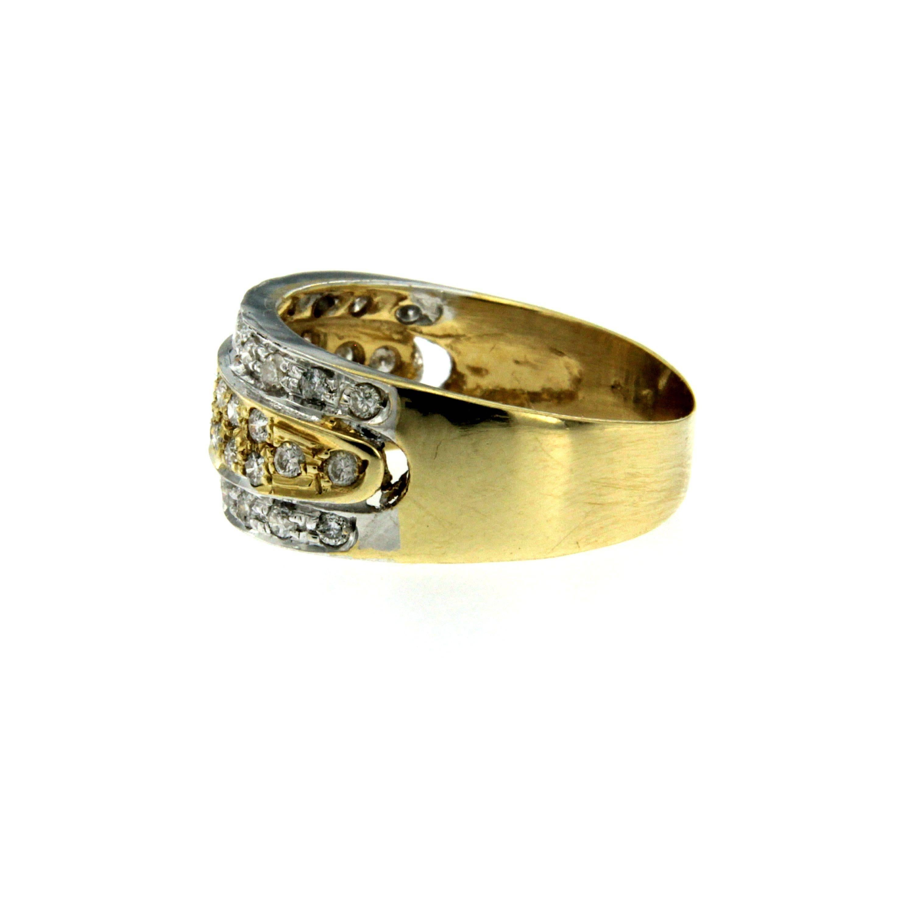 Modern Diamond Gold Band Ring