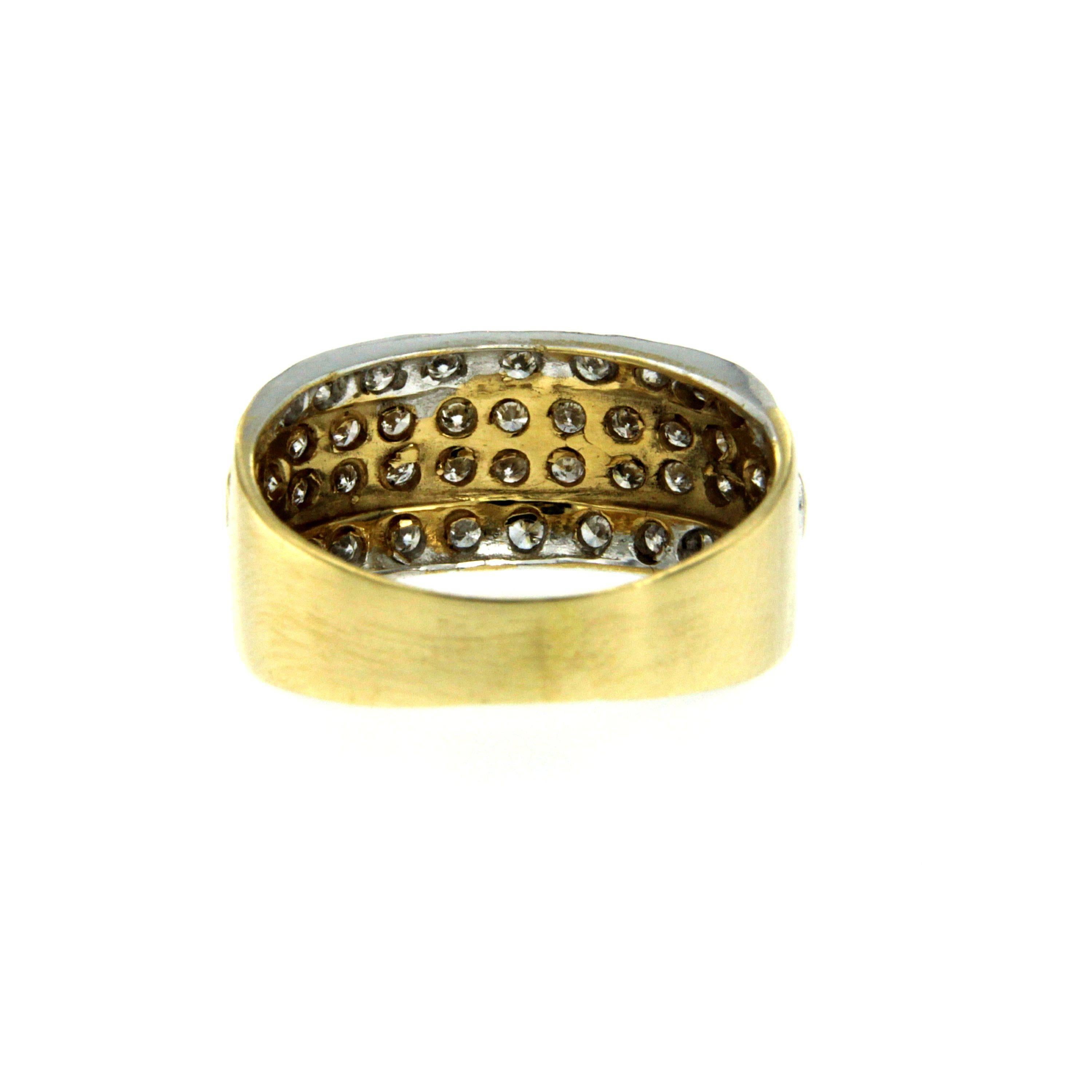 Diamond Gold Band Ring In Excellent Condition In Napoli, Italy