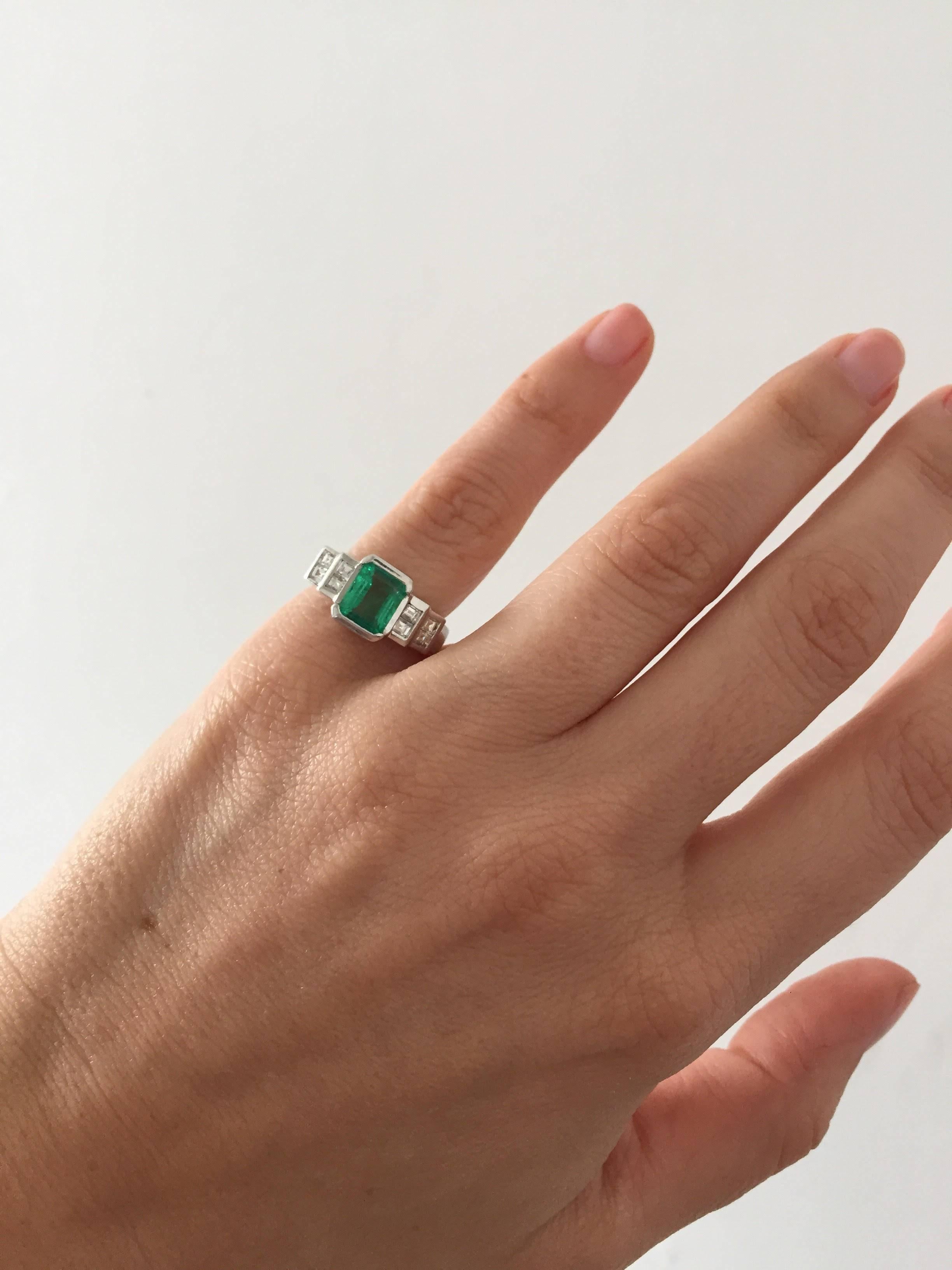 2.20 Carat Colombian Emerald Diamond Gold Ring 1