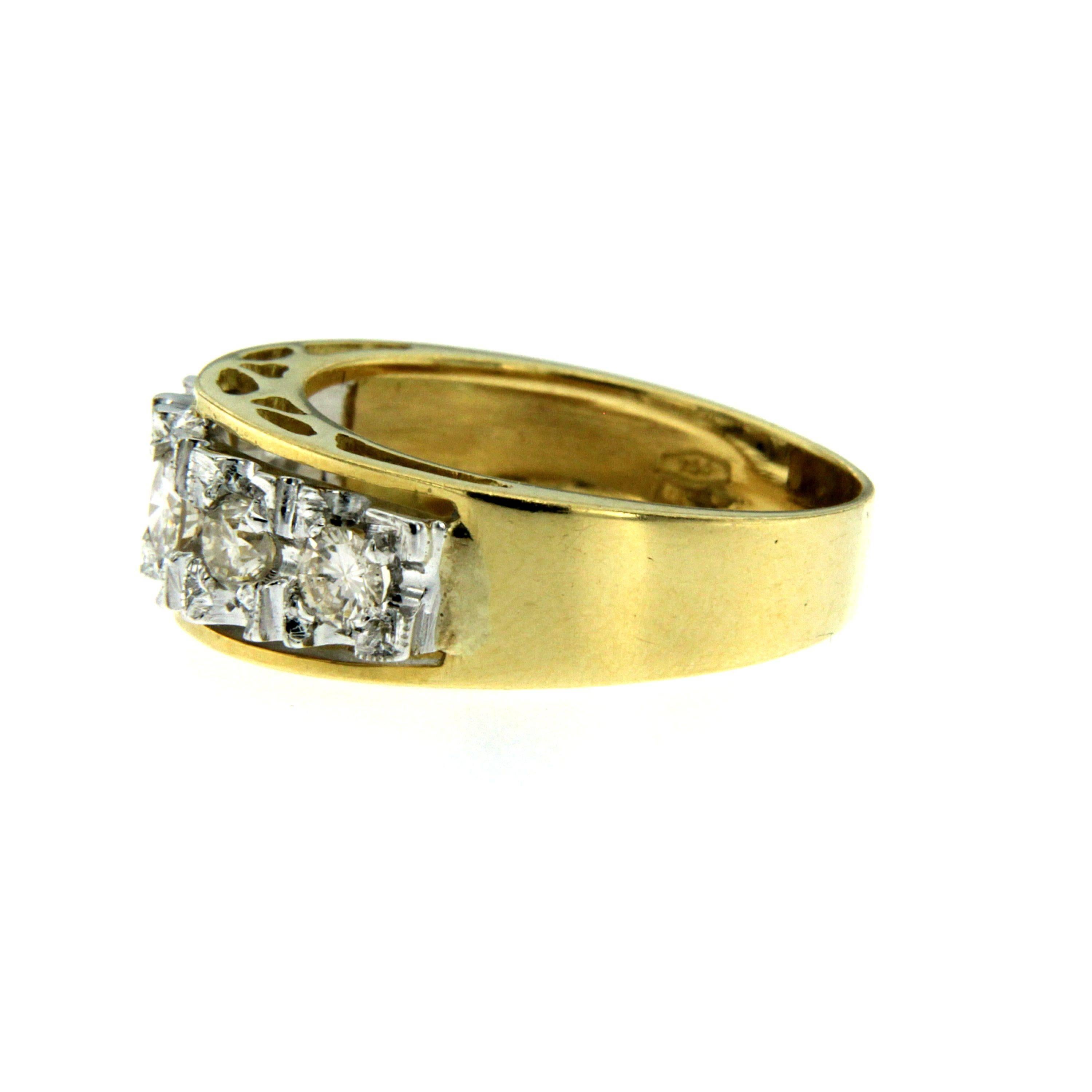 Retro Diamond Gold Five-Stone Ring
