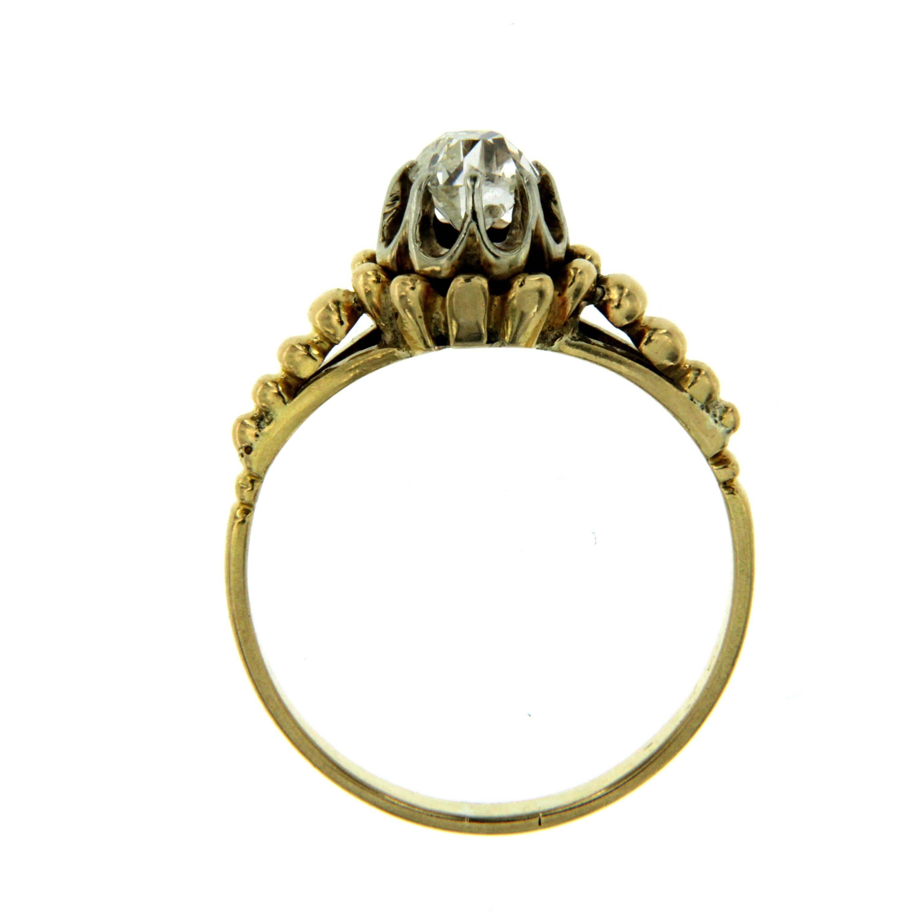 Women's Diamond Solitaire Gold Ring
