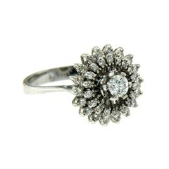 Diamond Gold Flower Cluster Ring