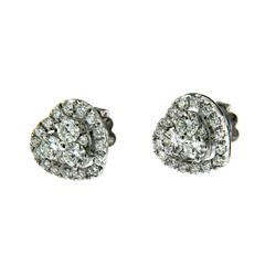 Boucles d'oreilles en forme de cœur en or et diamant