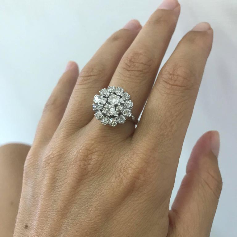 3 carat online cluster diamond ring